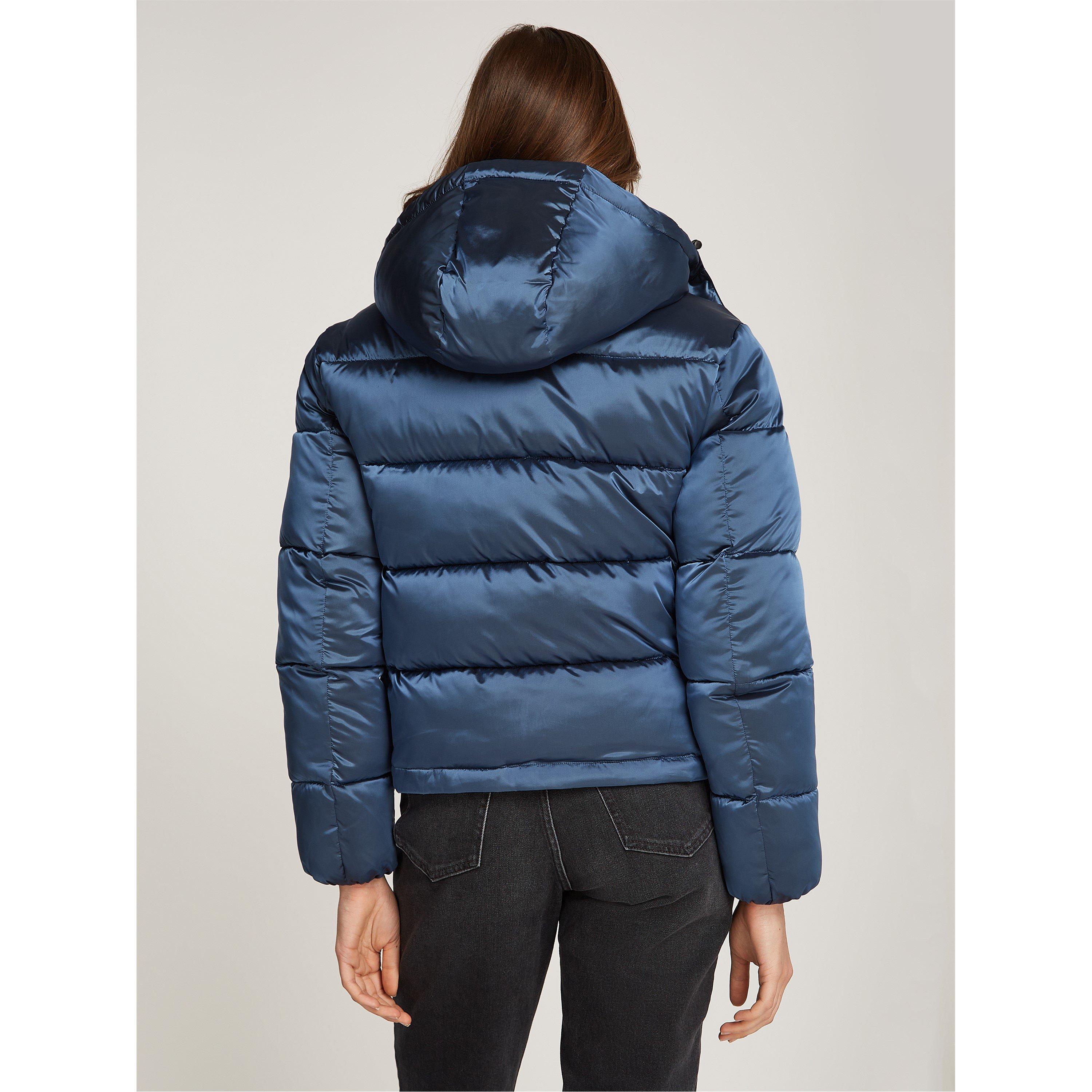 China Blue - Calvin Klein Jeans - Women's  Shiny Quilted Short Puffer Jacket - 2