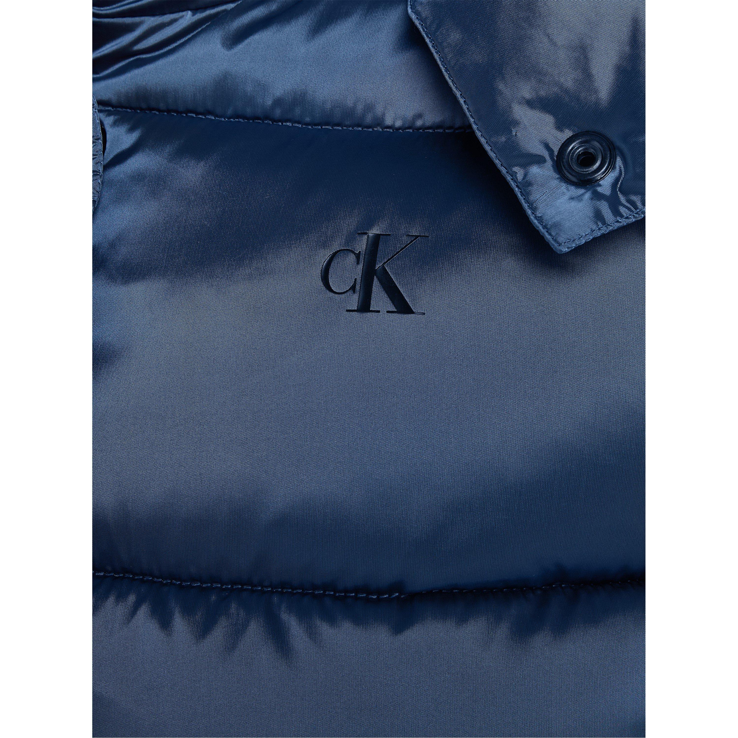 China Blue - Calvin Klein Jeans - Women's  Shiny Quilted Short Puffer Jacket - 4