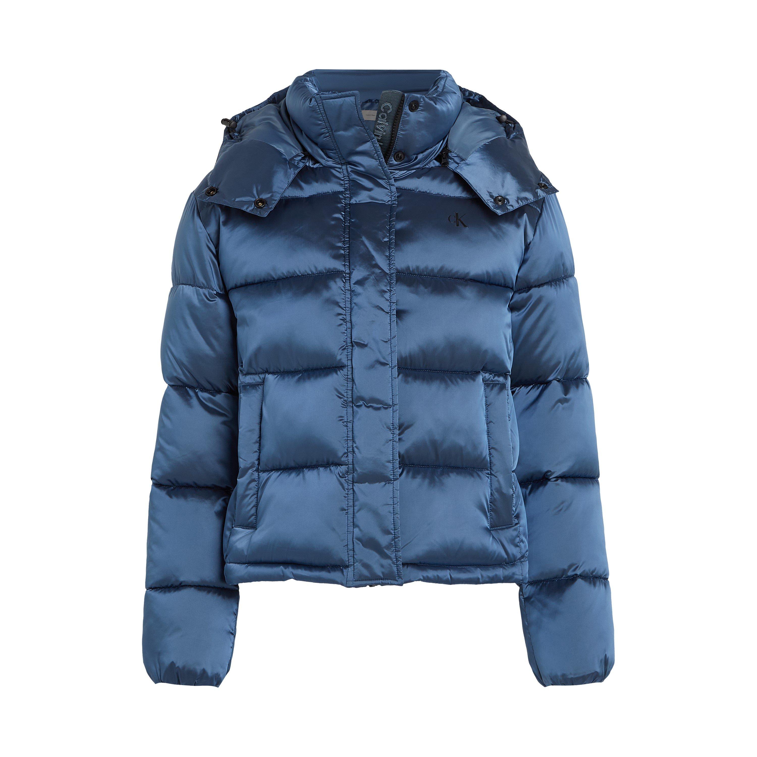 China Blue - Calvin Klein Jeans - Women's  Shiny Quilted Short Puffer Jacket - 5