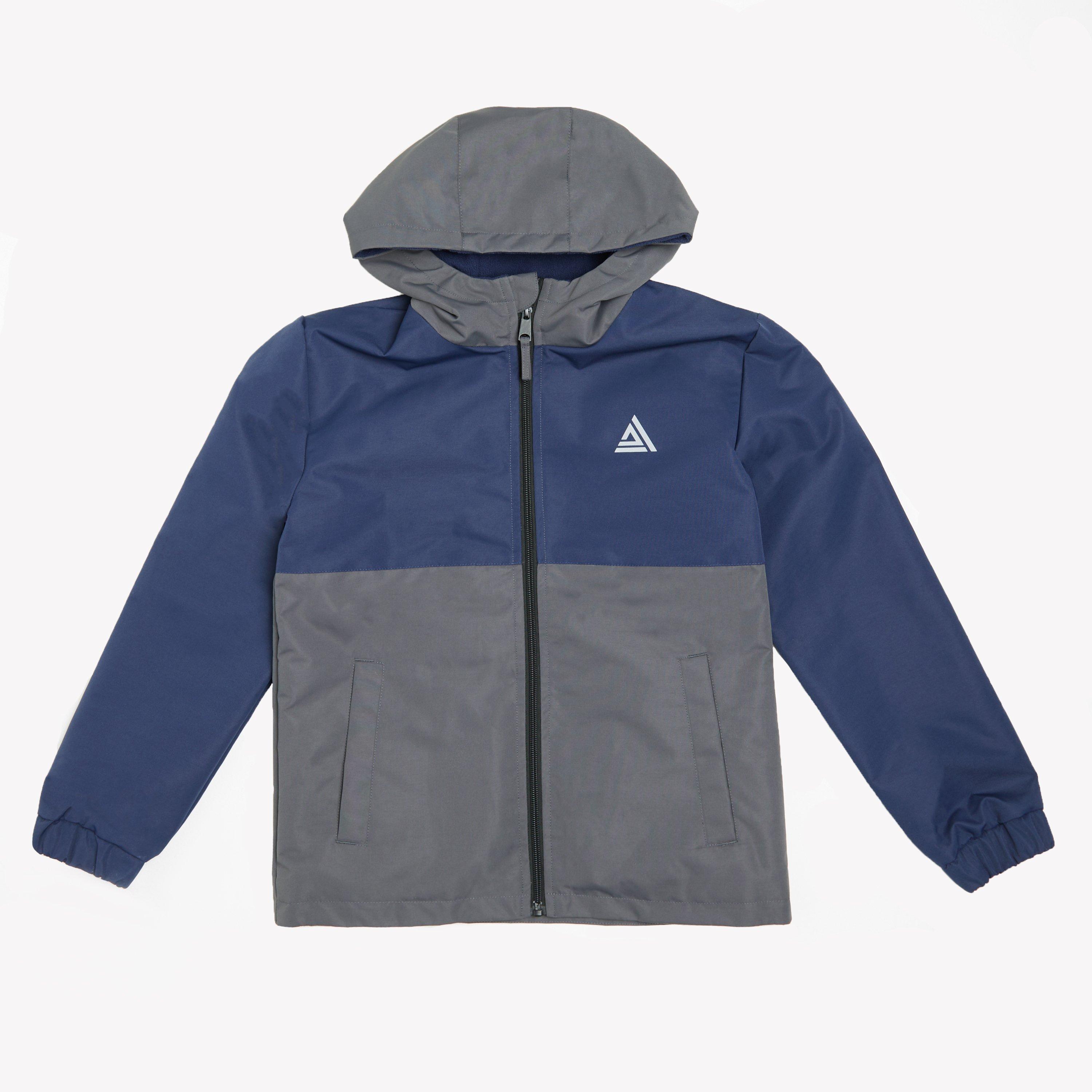Navy / Grey - Firetrap - Kids' Lightweight Water Resistant Wind Resistant Long Sleeve Windbreaker - 1