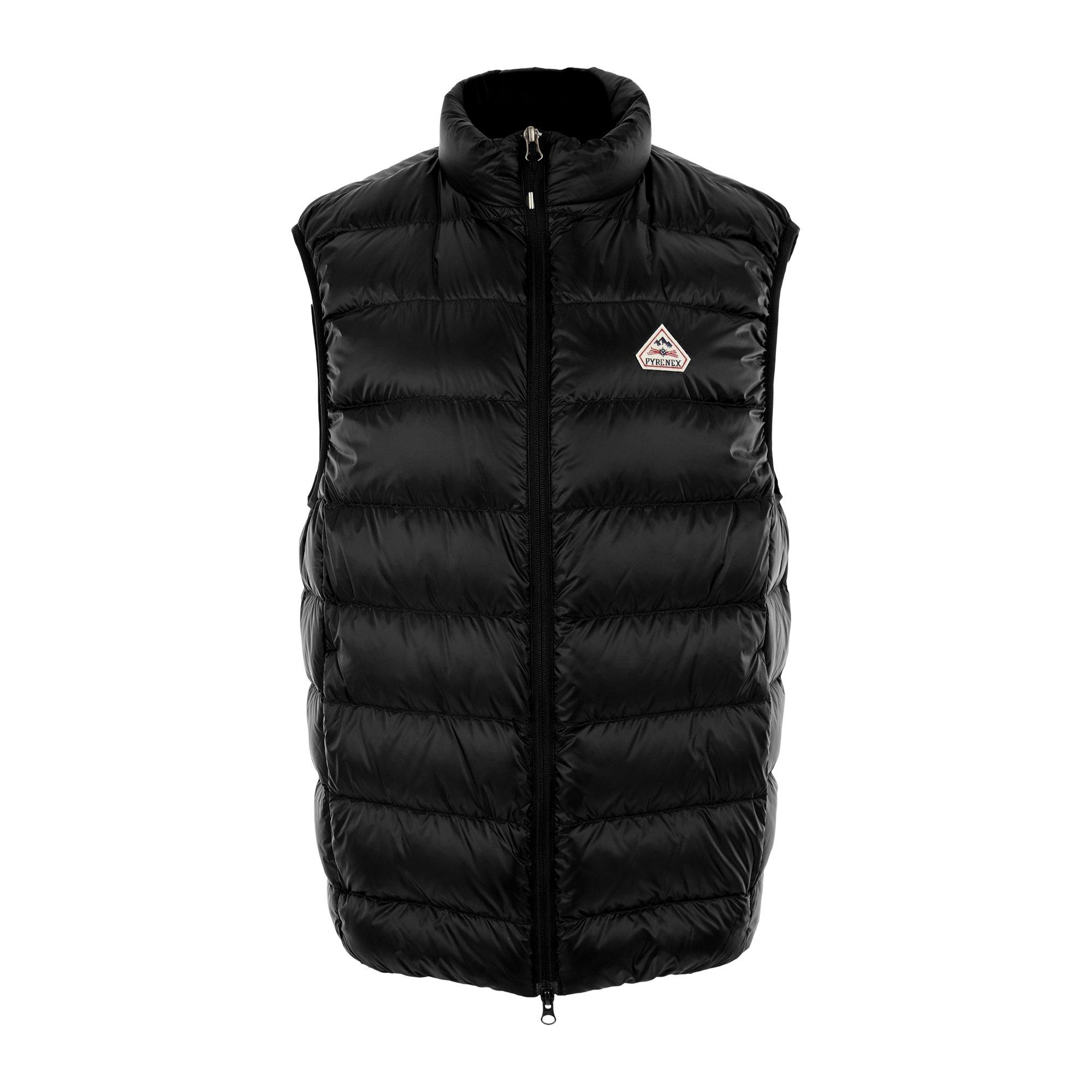 Black - Pyrenex - Men's Arial Front Zip Sleeveless Compressible Gilet - 1