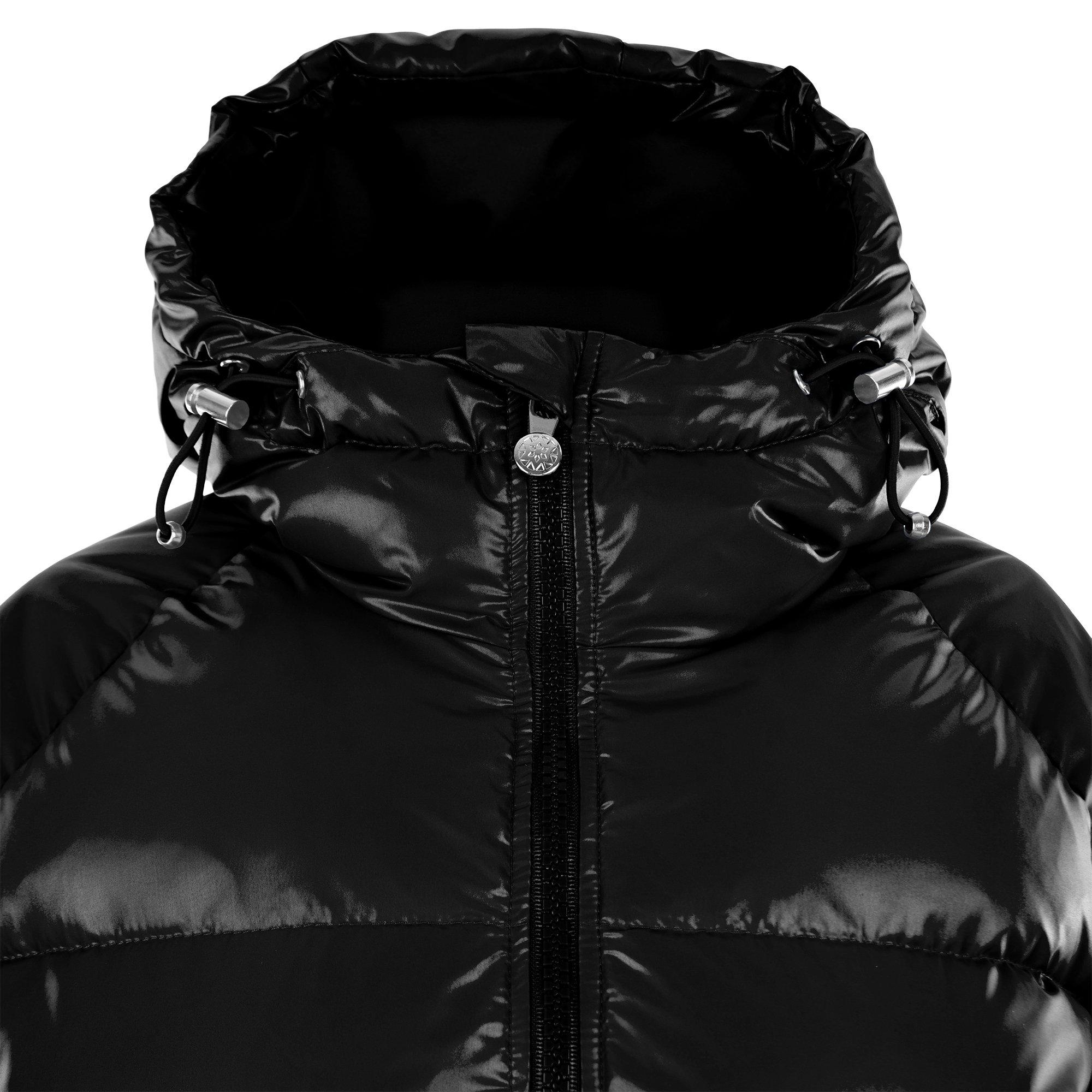 Black - Pyrenex - Men's Sten Hooded Water-Repellent French Down Short Puffer Jacket - 5