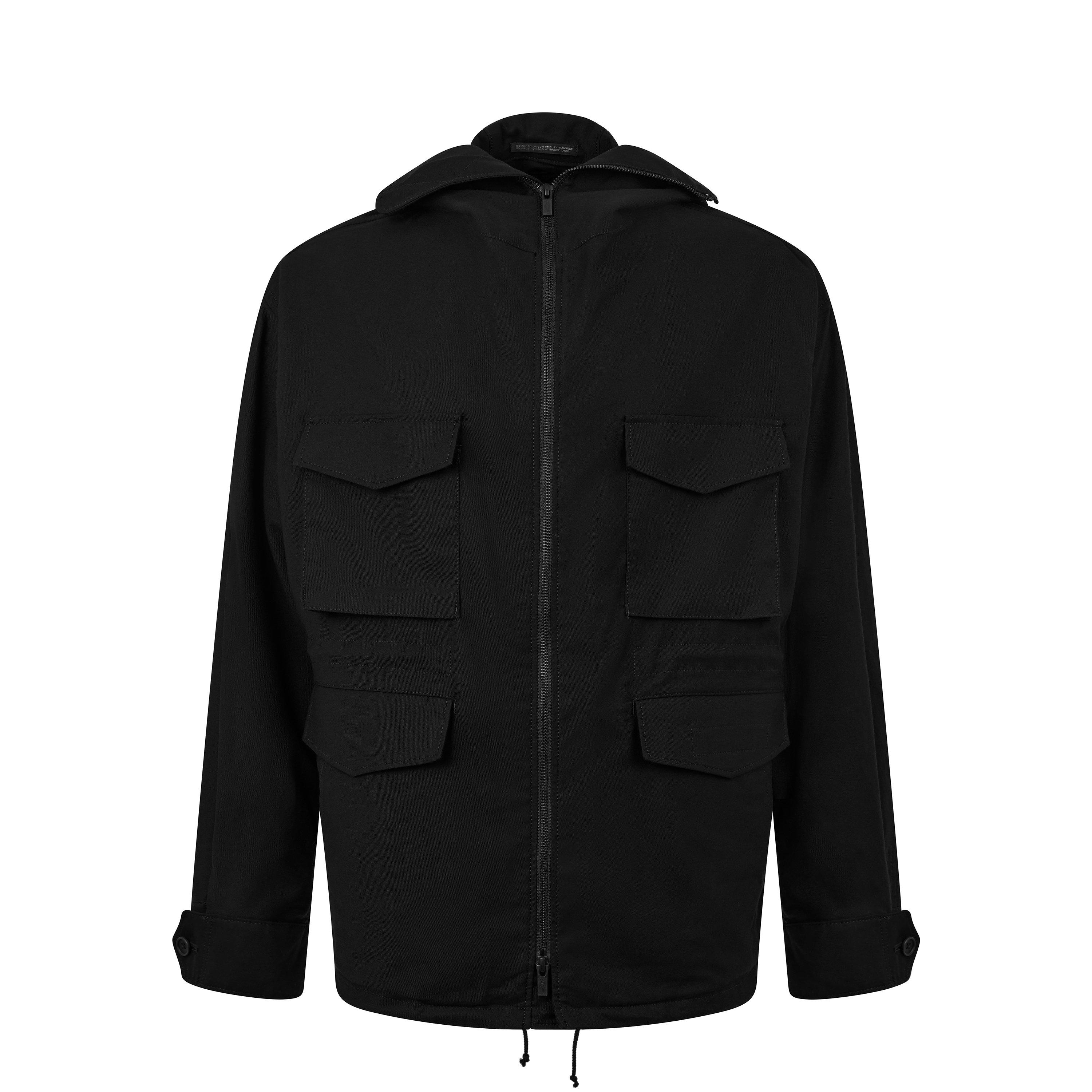 Yohji Yamamoto Men's Brim Cotton Long Sleeve Hooded Field Jacket