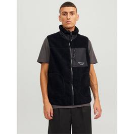 Jack and Jones Teddy Fleece Gilet Mens