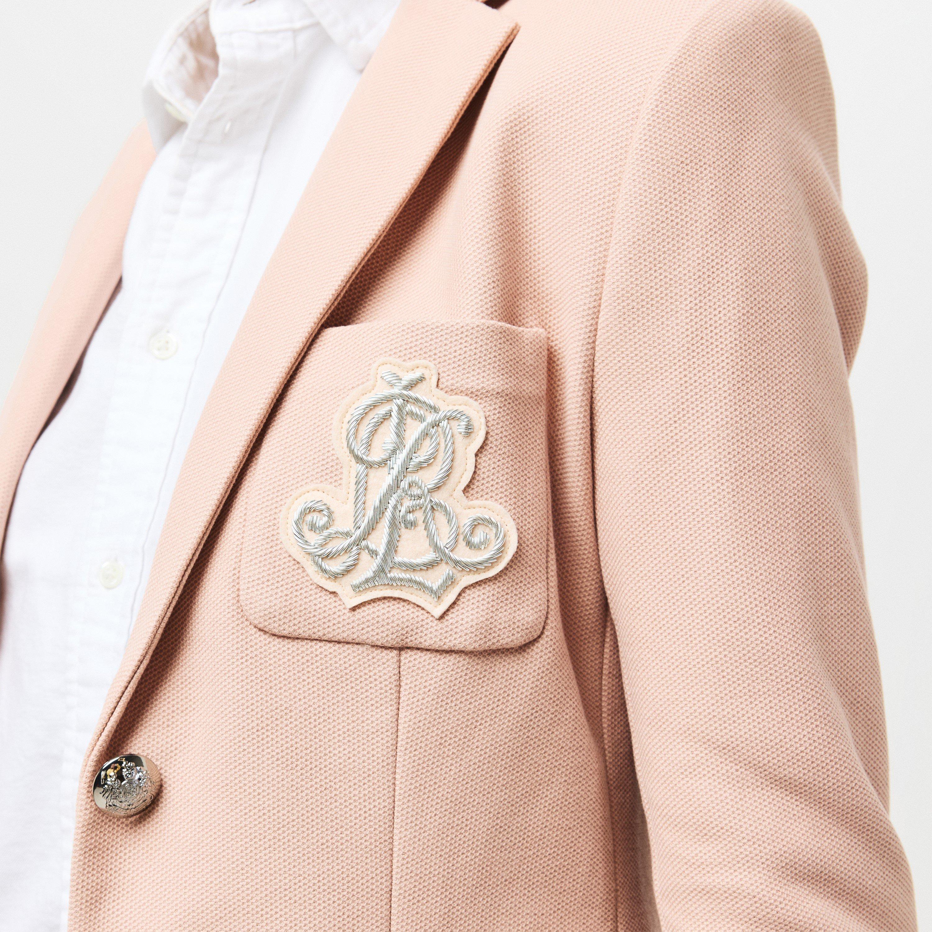 Sunrise Blush - Lauren by Ralph Lauren - Women's Bullion Jacquard Cotton Long Sleeve Blazer - 5
