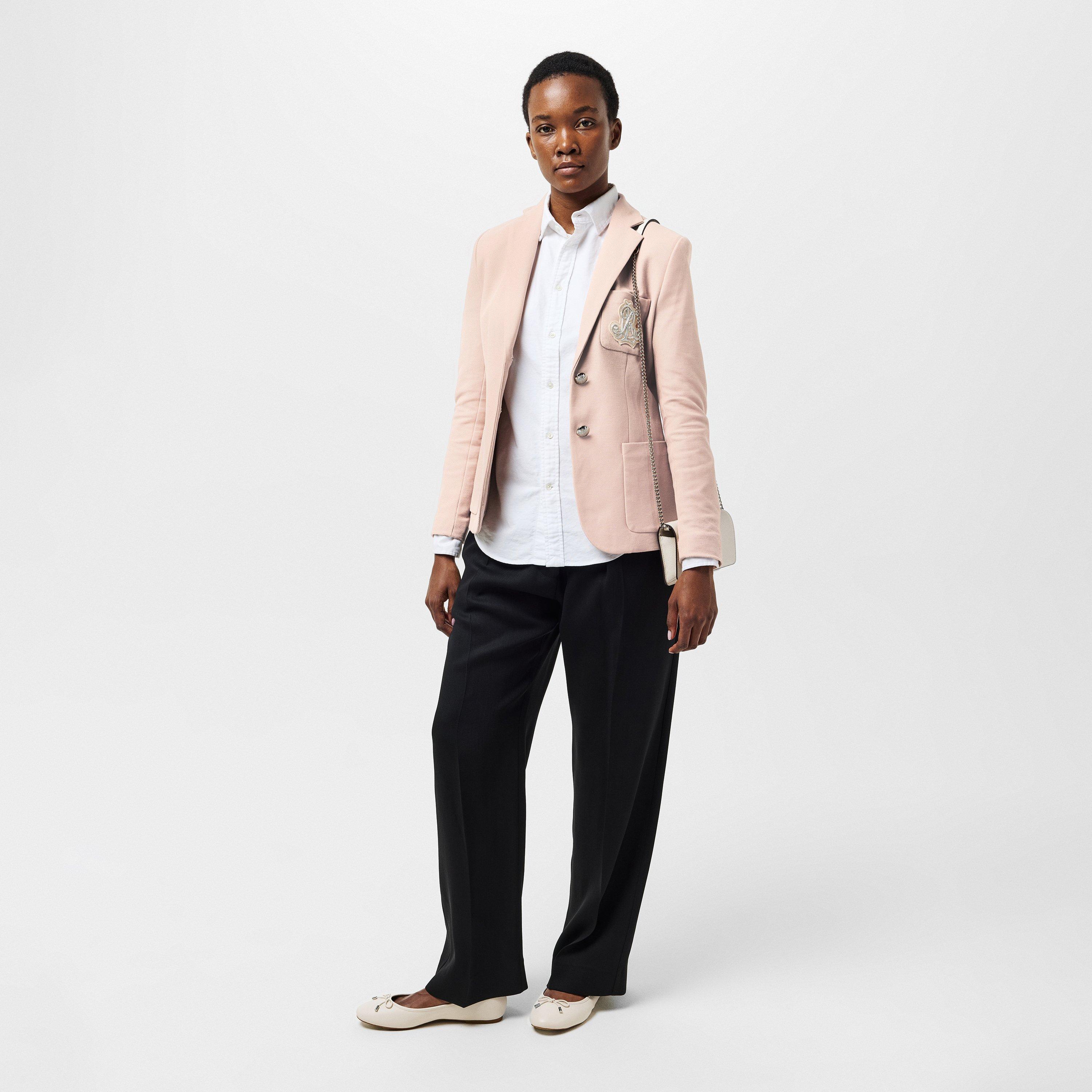 Sunrise Blush - Lauren by Ralph Lauren - Women's Bullion Jacquard Cotton Long Sleeve Blazer - 6