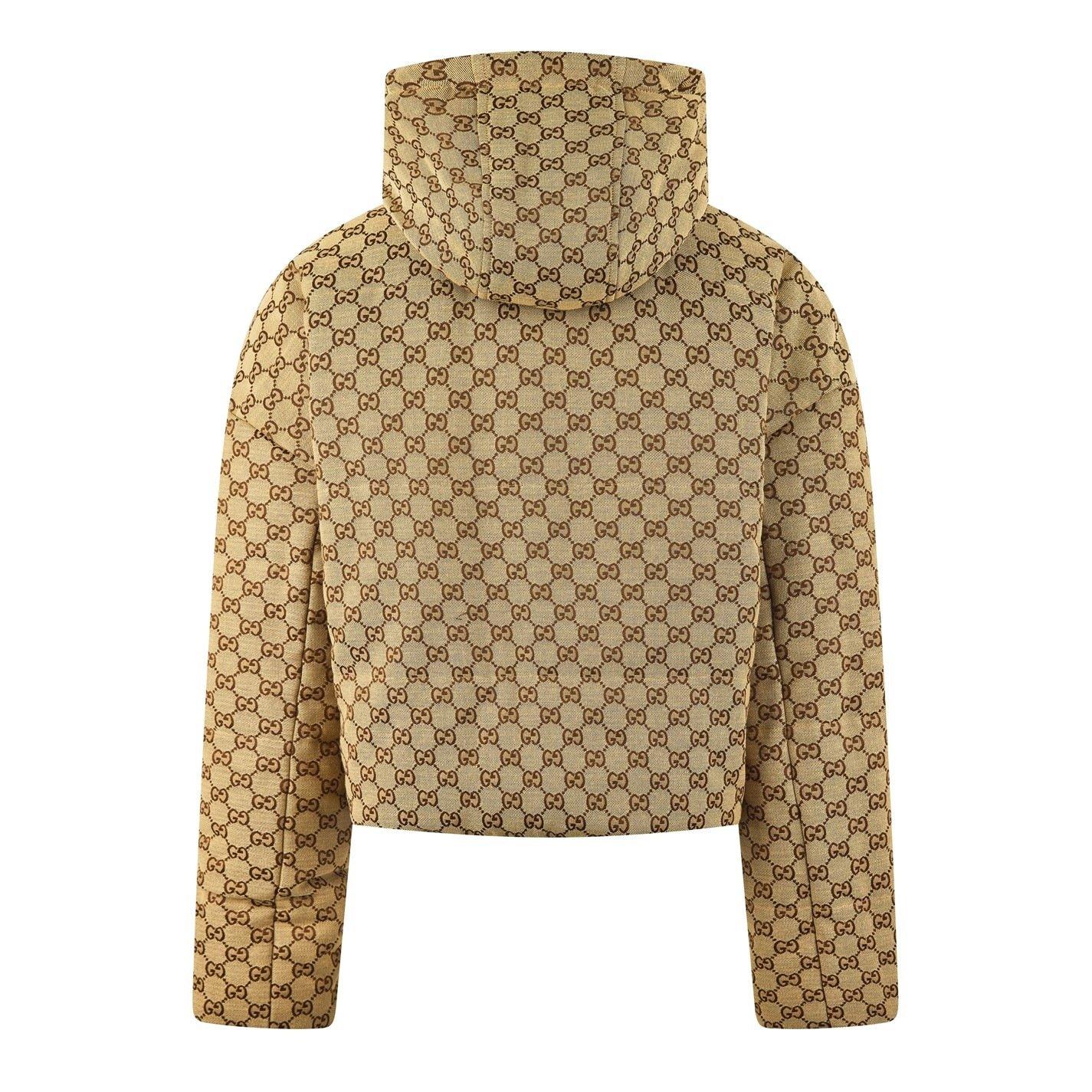 Black/Mix - Gucci - Women's Reversible Bomber Long Sleeve Hooded Short Puffer Jacket - 4