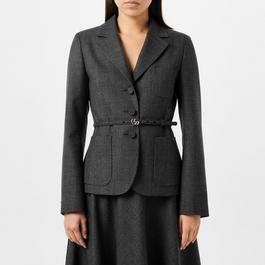 Gucci Single Breasted Belted Wool Blazer