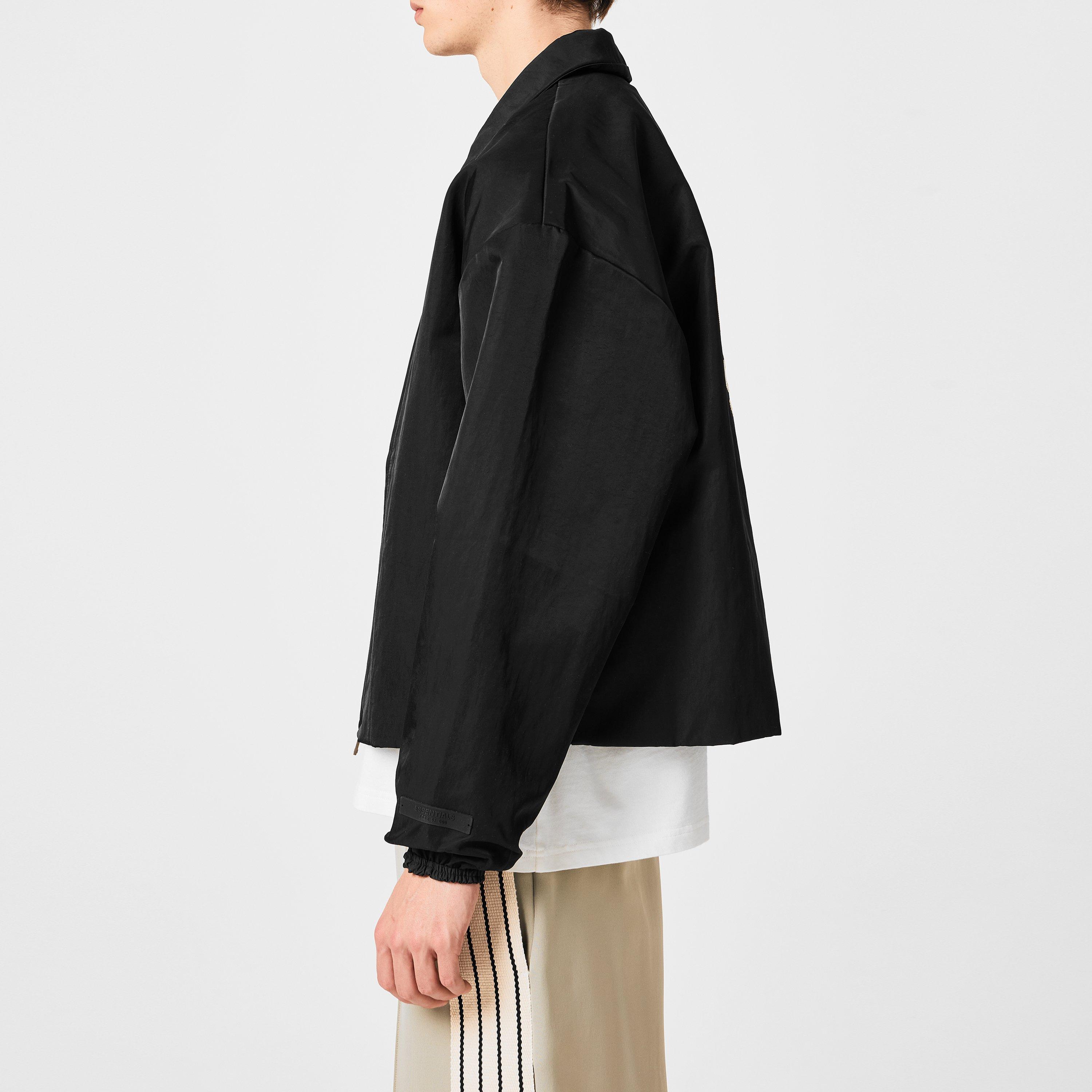 Black - Fear Of God Essentials - Men's Trucker Long Sleeve Oversized Fit Coach Jacket - 5