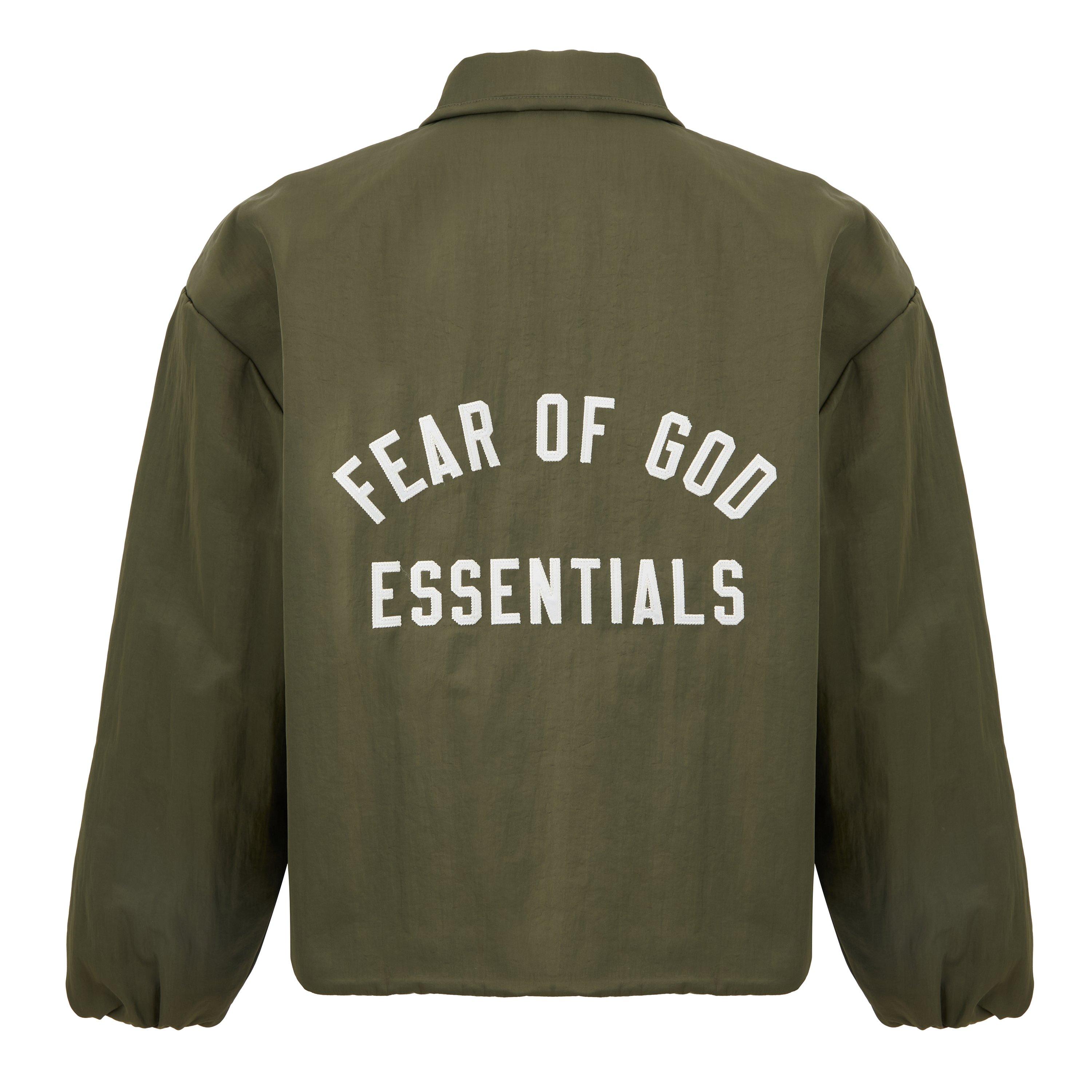 Military - Fear Of God Essentials - Men's Trucker Long Sleeve Oversized Fit Coach Jacket - 2