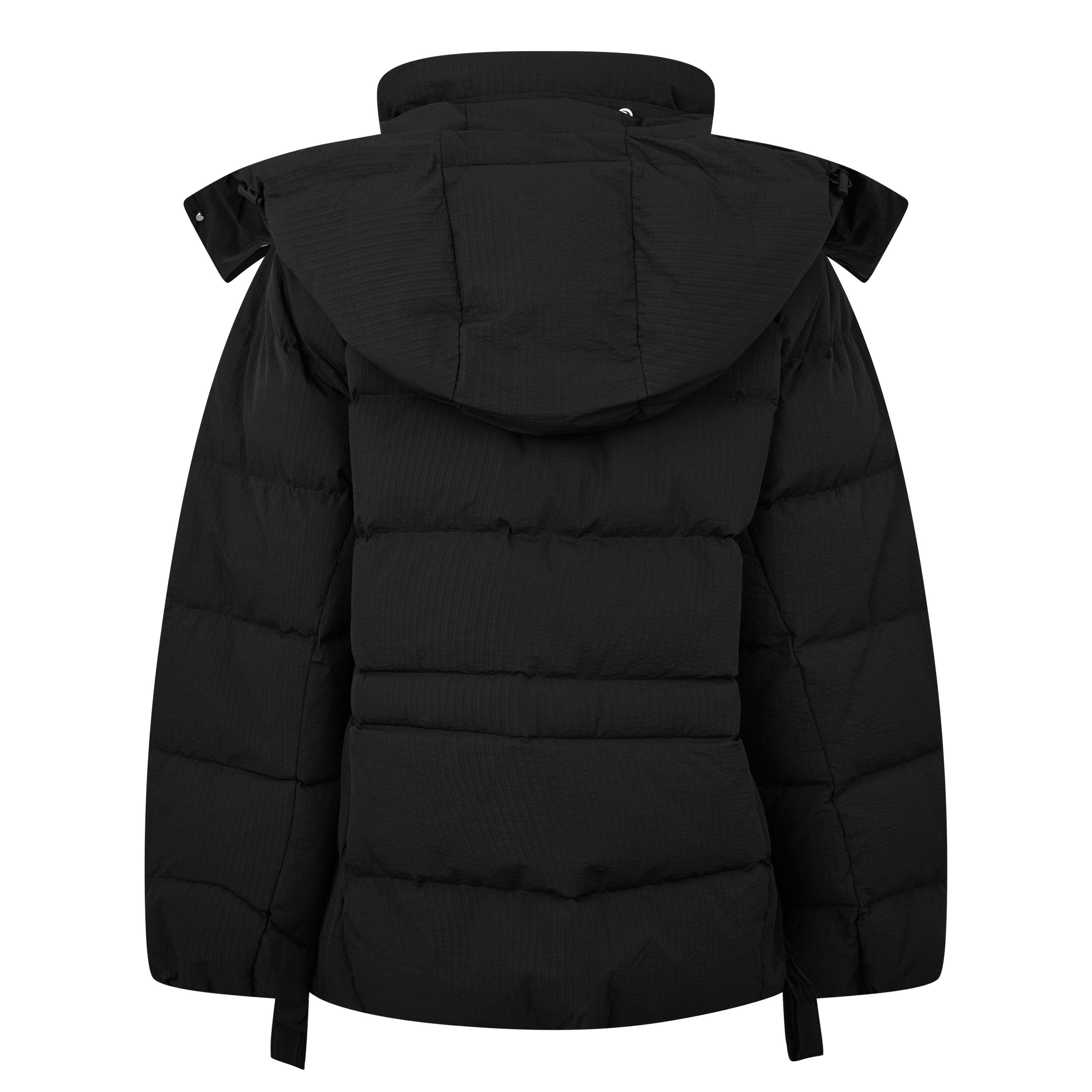 Black - Ganni - Women's Duck Down Hooded Short Puffer Jacket - 6