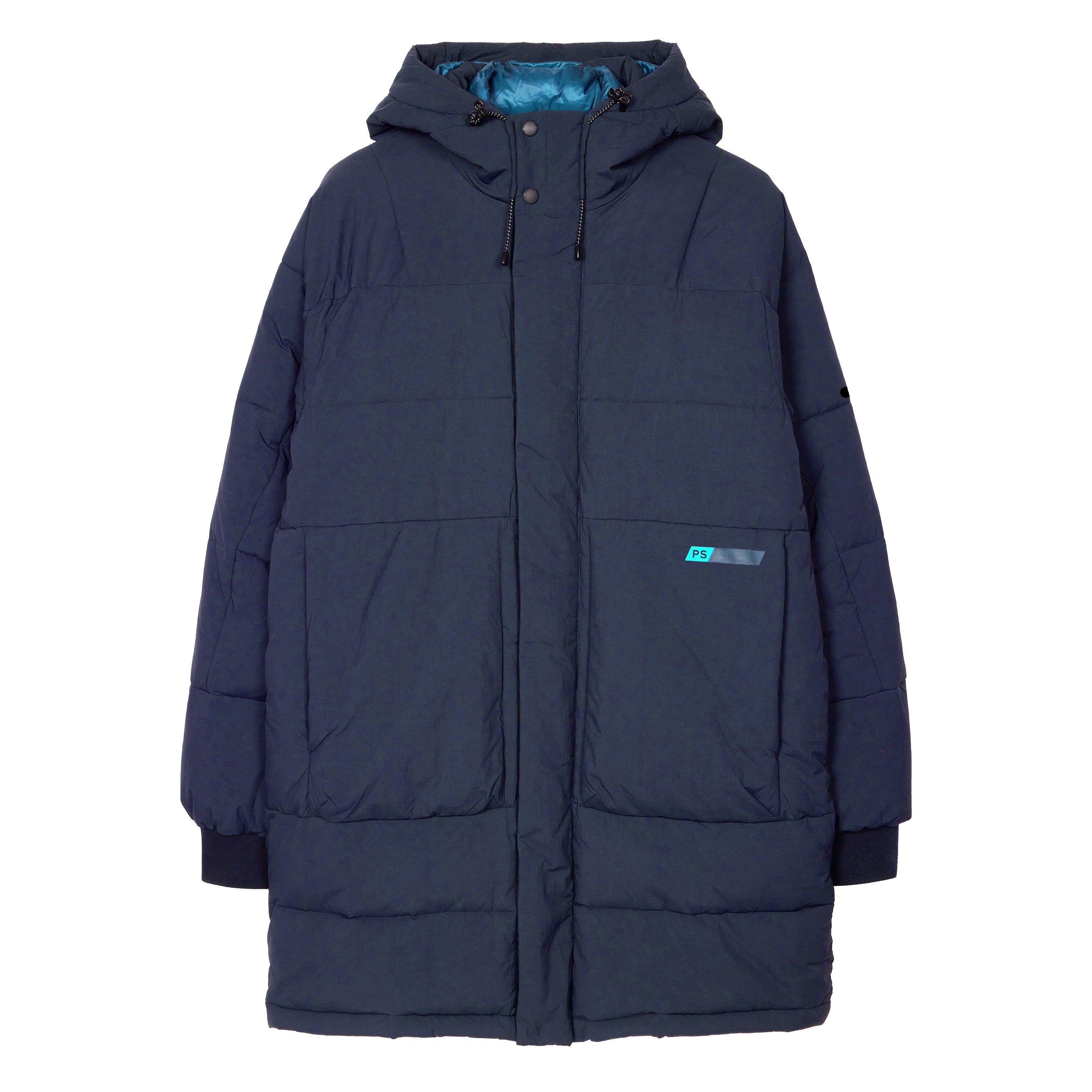 Navy 49 - PS Paul Smith - Men's Recycled Hooded Long Sleeve Padded Parka - 1
