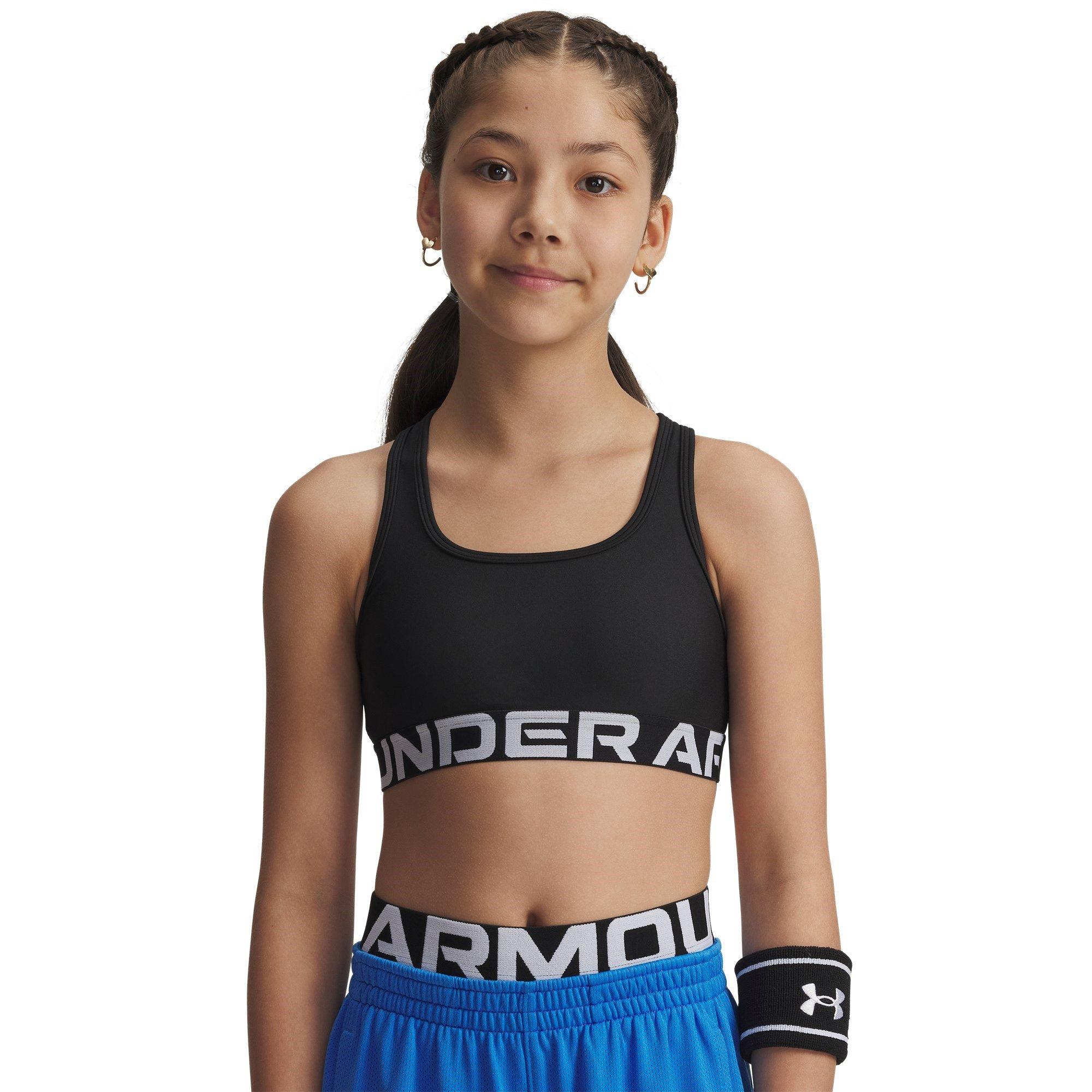 Preto/Branco - Under Armour - Armour UA Crossback Sports Bra Girls' - 3