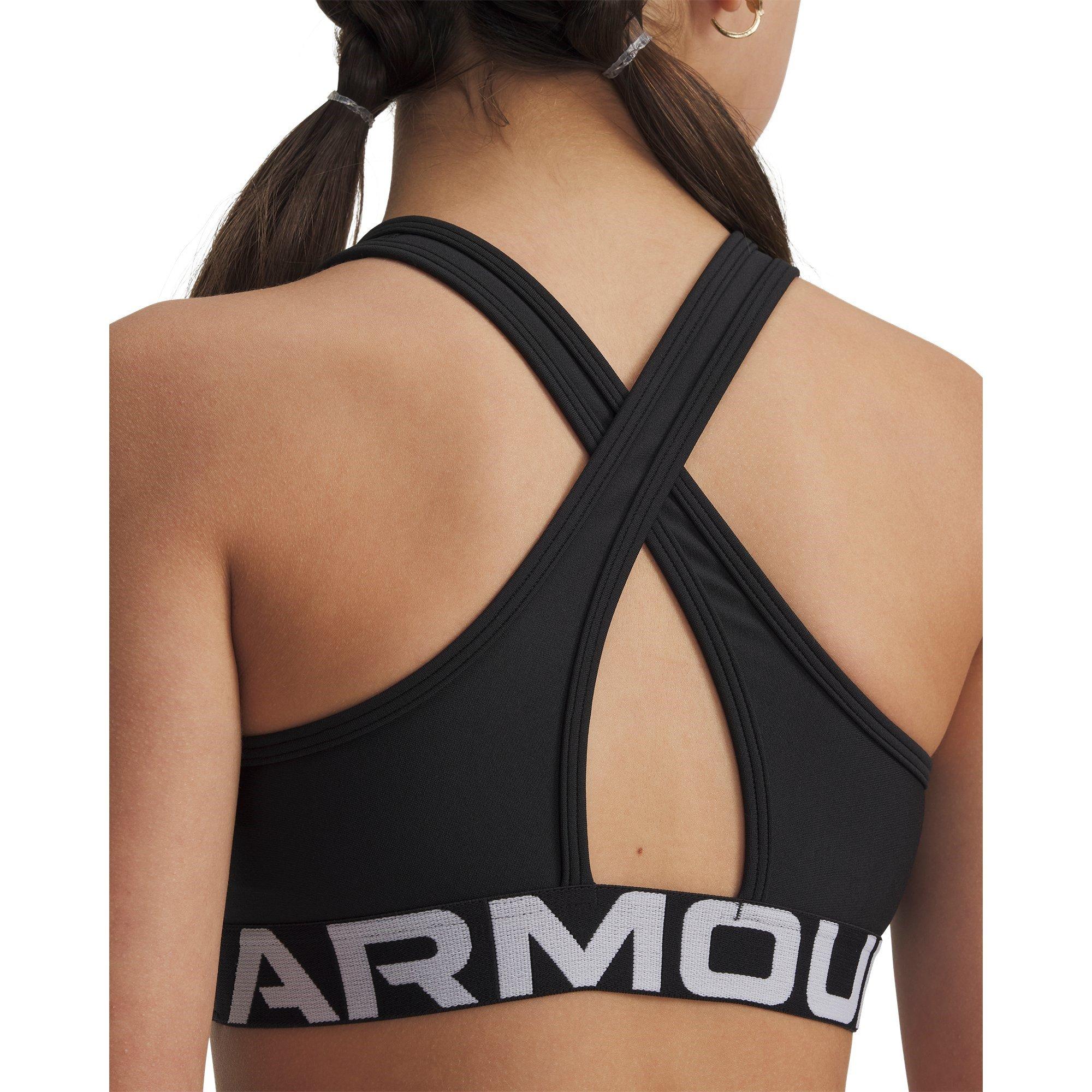 Preto/Branco - Under Armour - Armour UA Crossback Sports Bra Girls' - 5