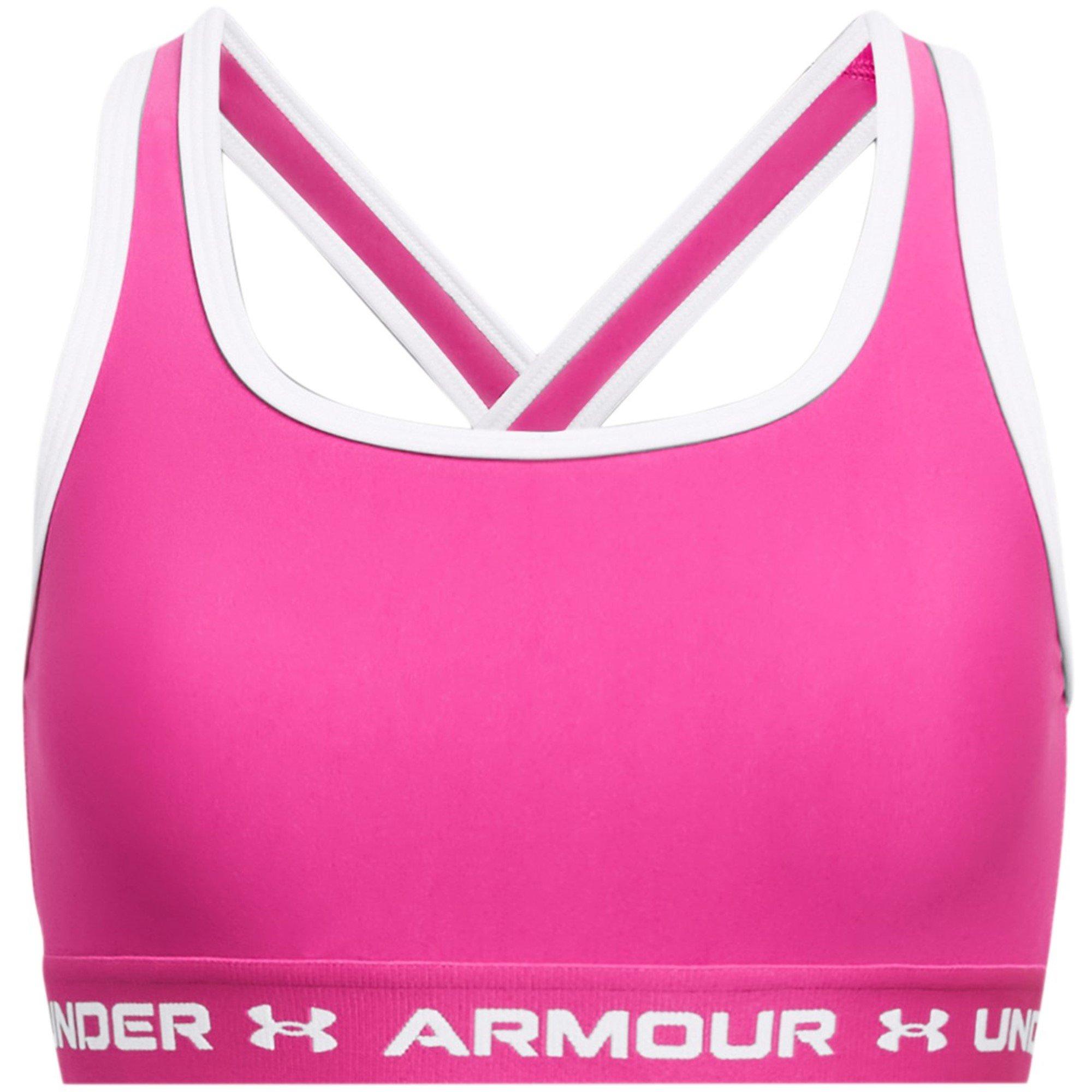 Under Armour Girls Ua Crossback Sports Bra ' - Rebel Pink - 13 (XL)