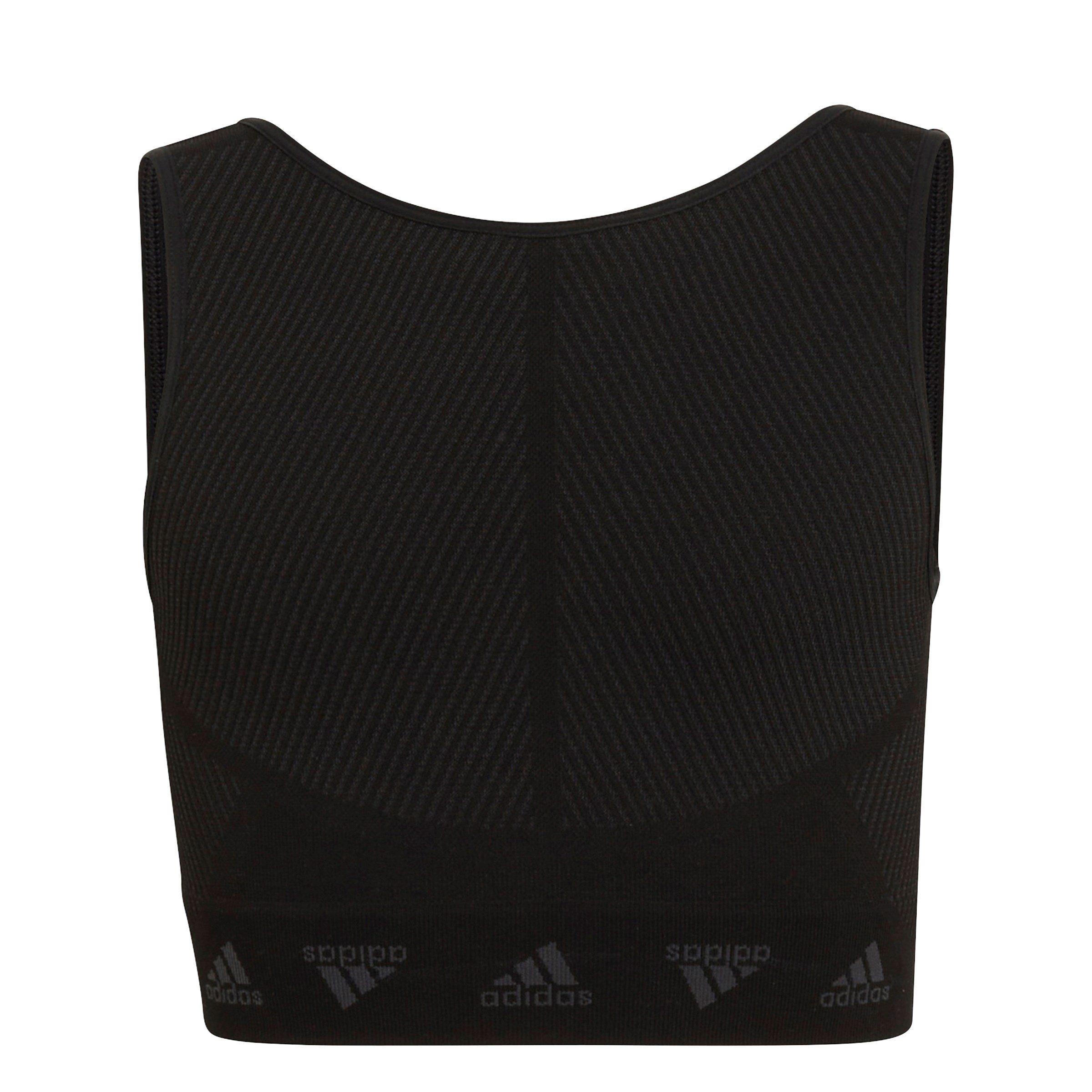 Zwart/Grijs - adidas - Aeroknit Bra Girls - 1