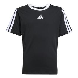 adidas Essentials 3 Stripe T Shirt Junior Girls