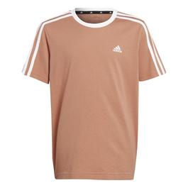 adidas Essentials 3 Stripe T Shirt Junior Girls