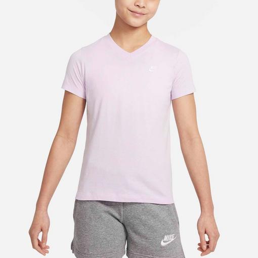 Nike Sportswear Club Junior Girls V Neck T Shirt