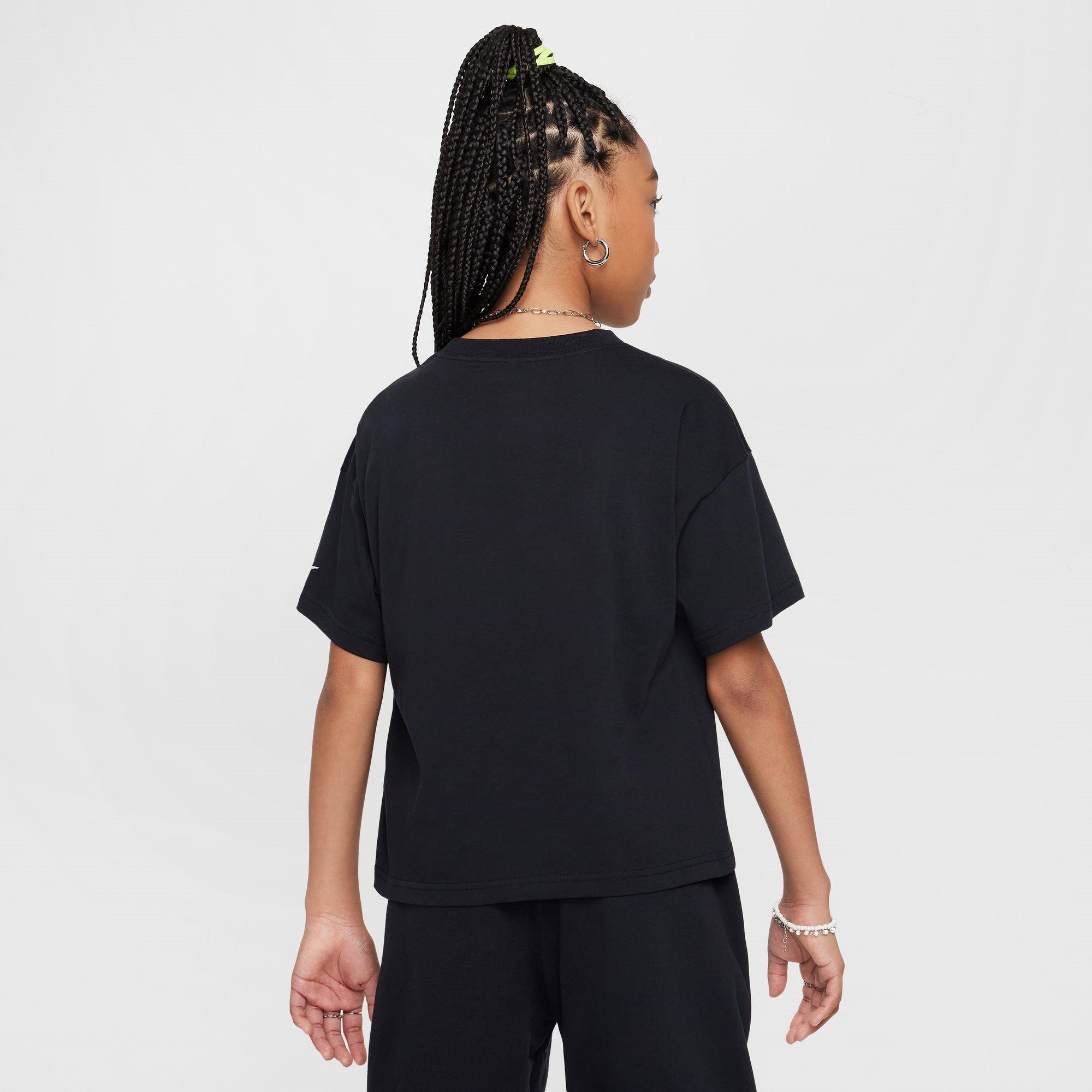 Black - Nike - Sportswear Graphic Junior Girls T-Shirt - 2