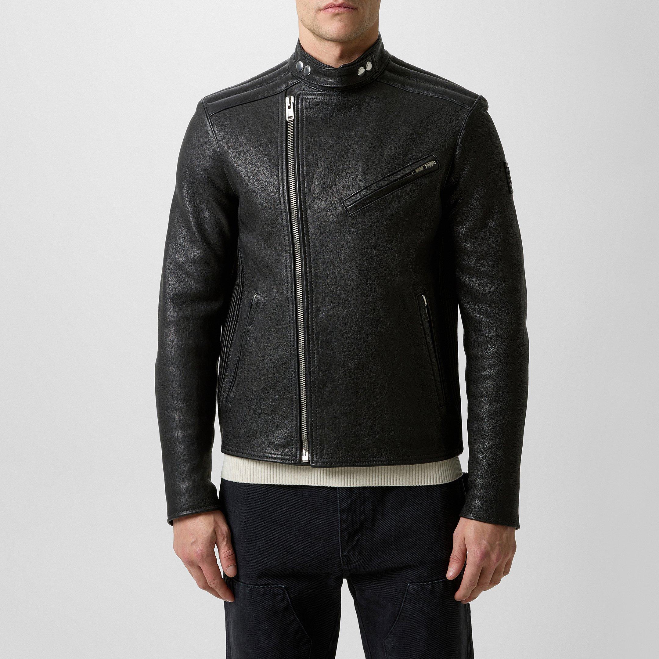 Black - Belstaff - Men's Oulton Leather Jacket - 3