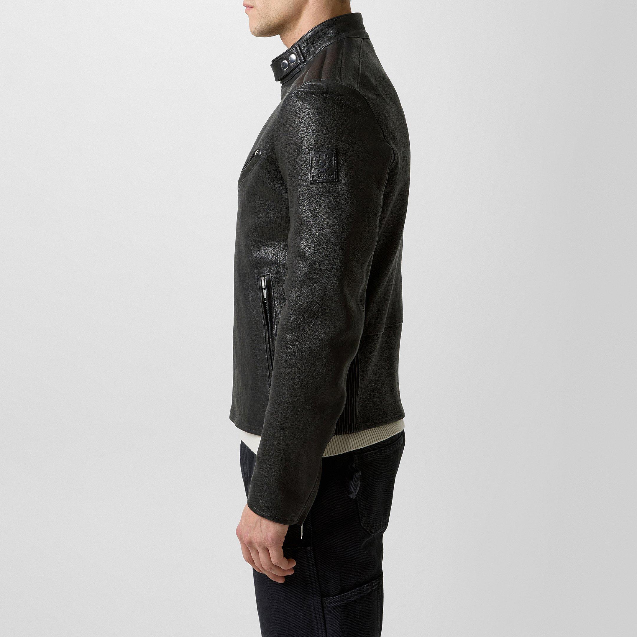 Black - Belstaff - Men's Oulton Leather Jacket - 5