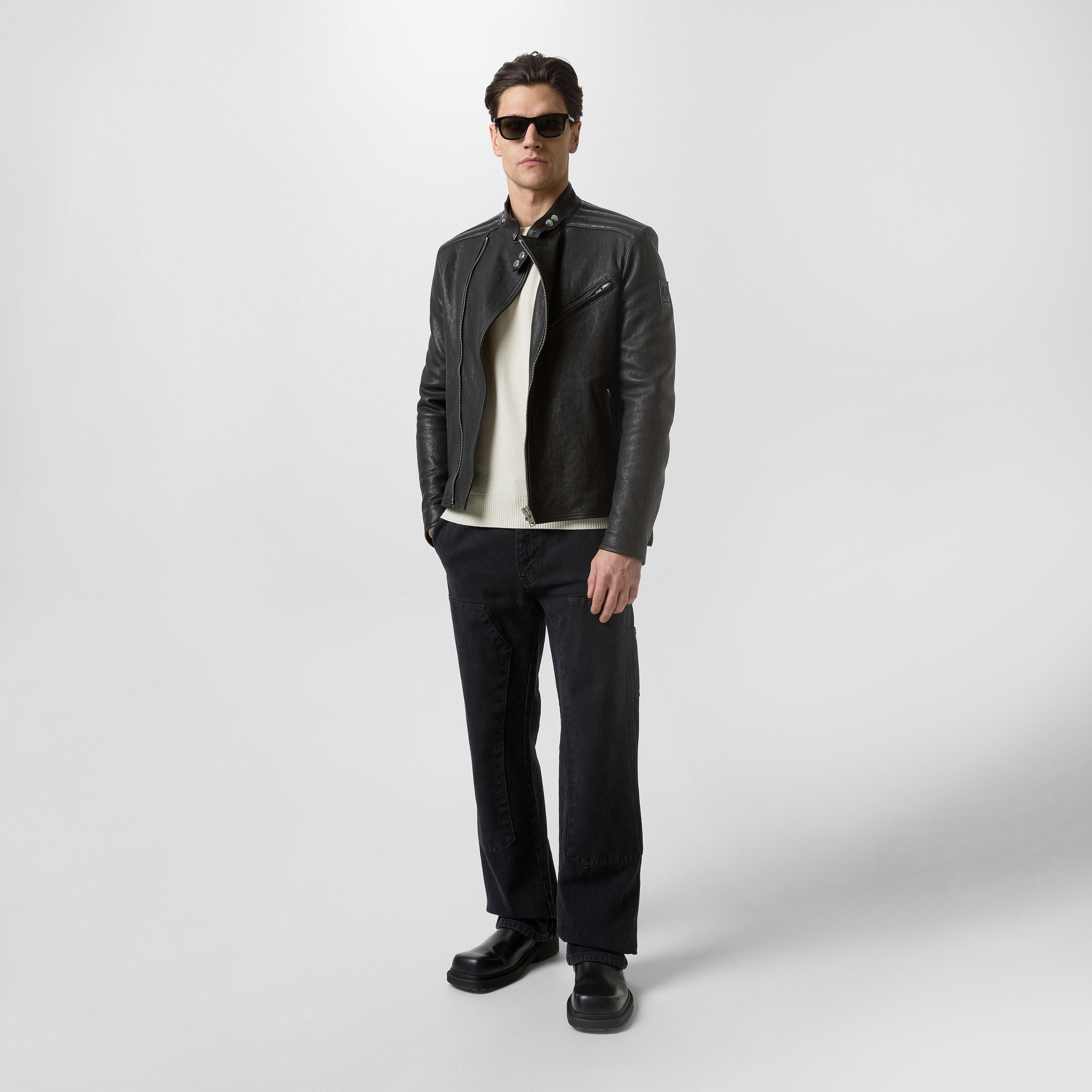 Black - Belstaff - Men's Oulton Leather Jacket - 6