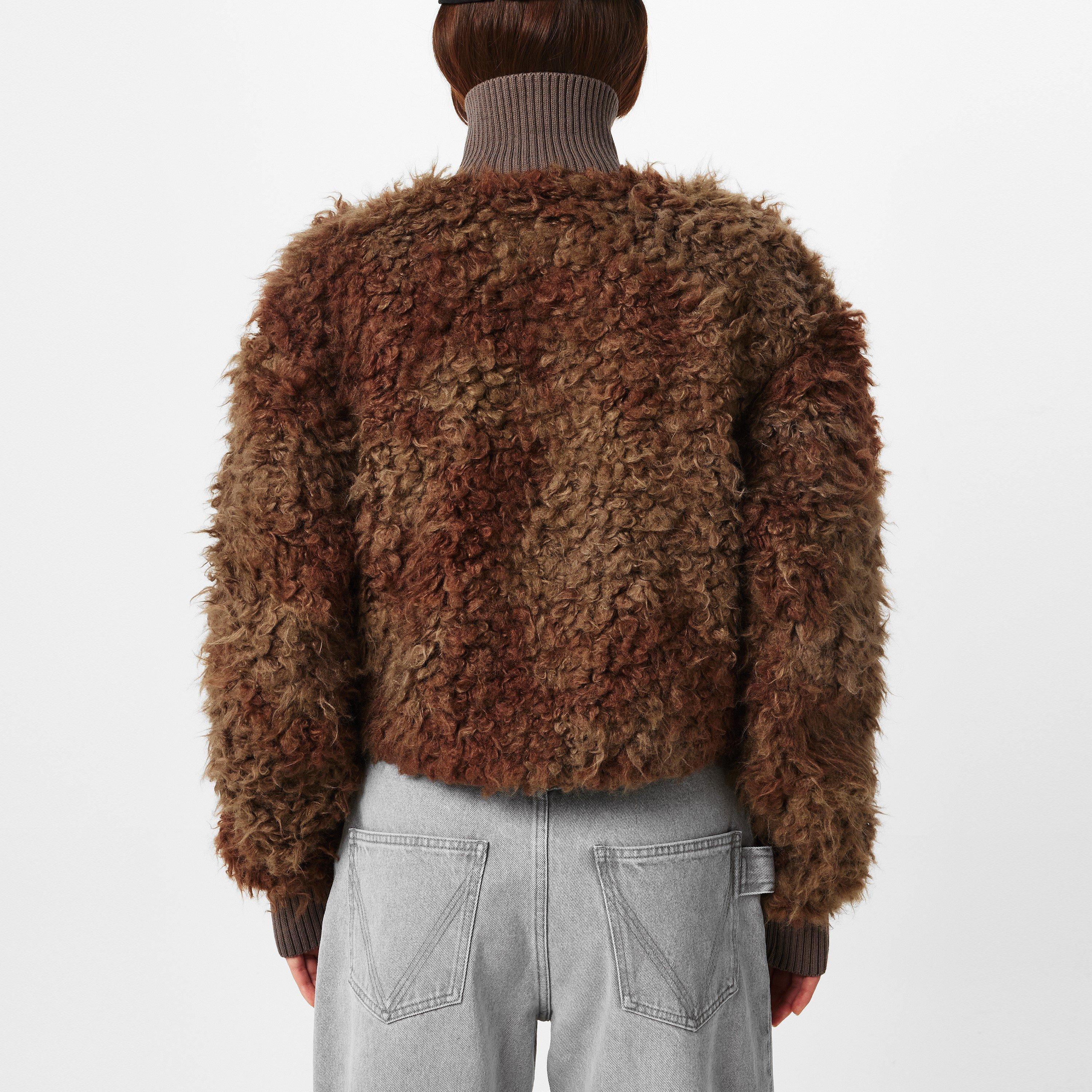 Mud Brown - Acne Studios - Women's Faux Freya Zip Front Teddy Coat - 3