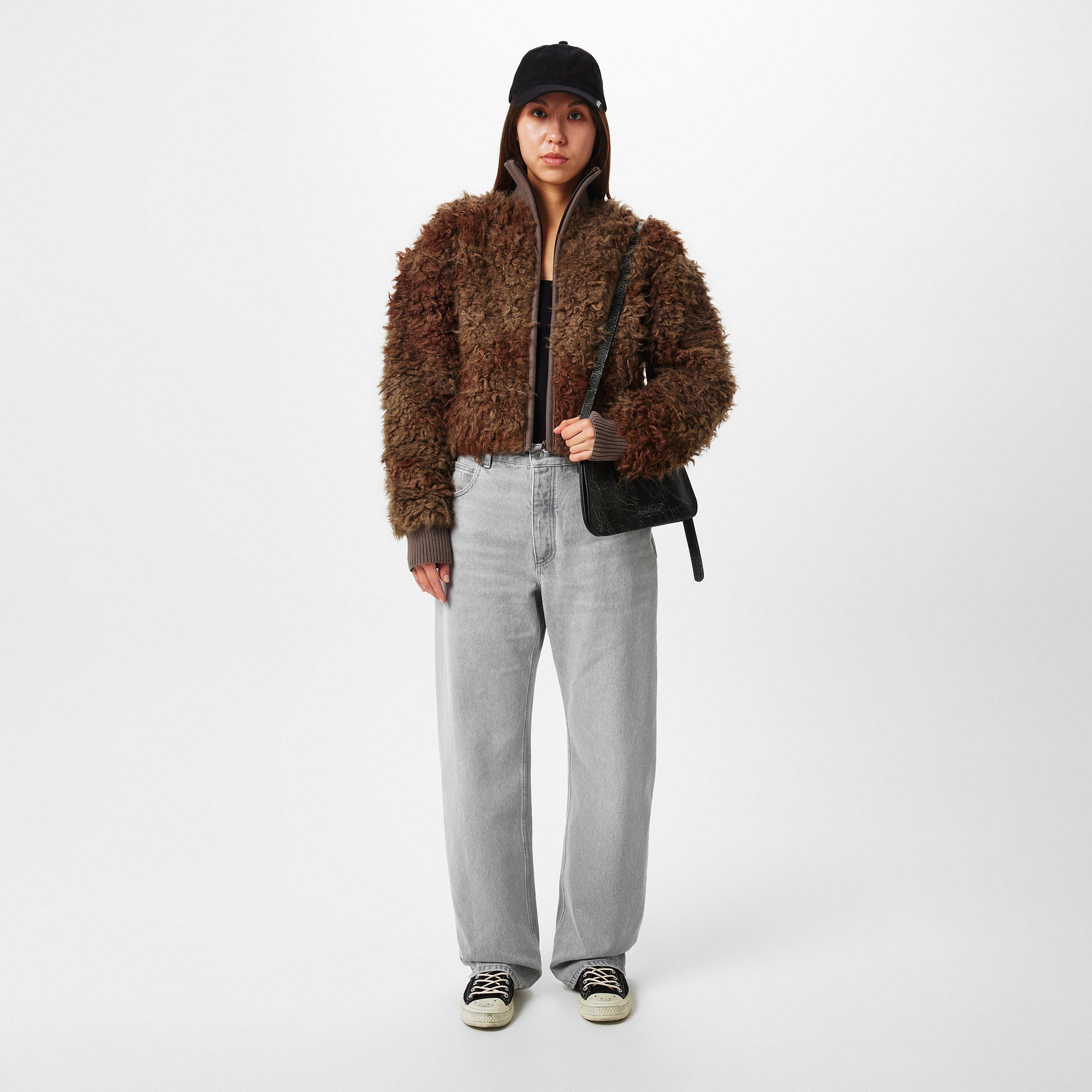 Mud Brown - Acne Studios - Women's Faux Freya Zip Front Teddy Coat - 4