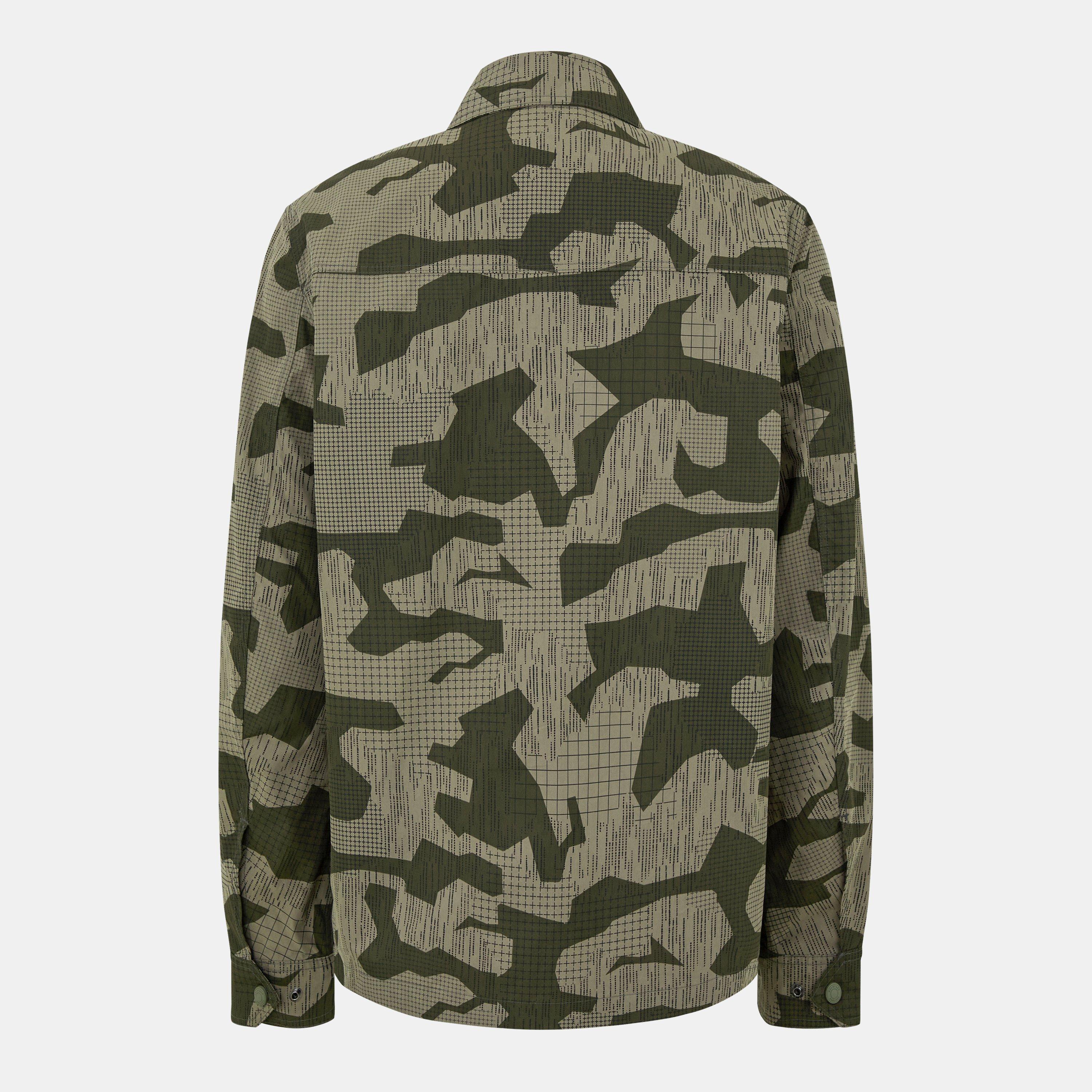 Surplus Green - Belstaff - Men's Drome Cotton Camo Print Long Sleeve Full Zip Overshirt - 2