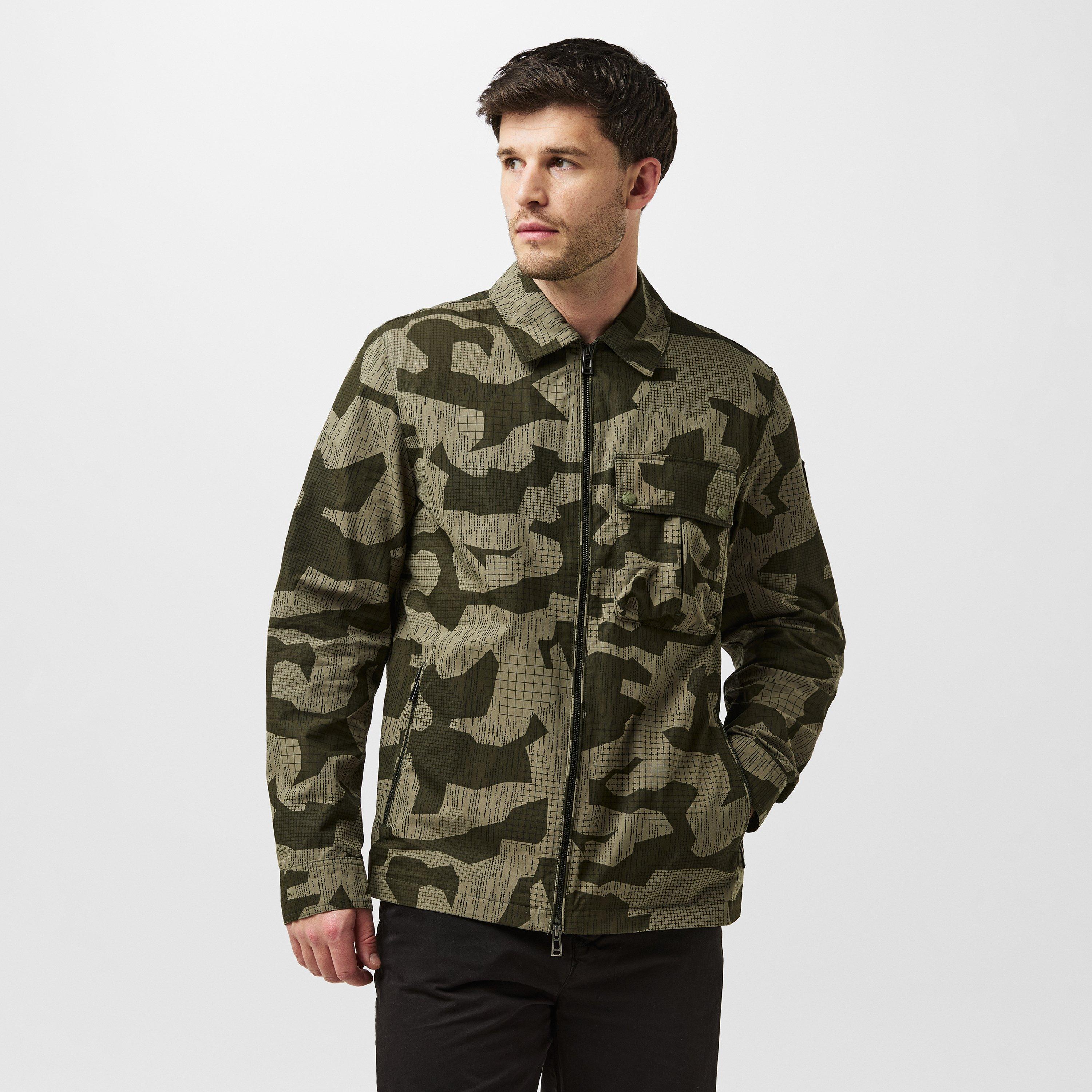 Surplus Green - Belstaff - Men's Drome Cotton Camo Print Long Sleeve Full Zip Overshirt - 3