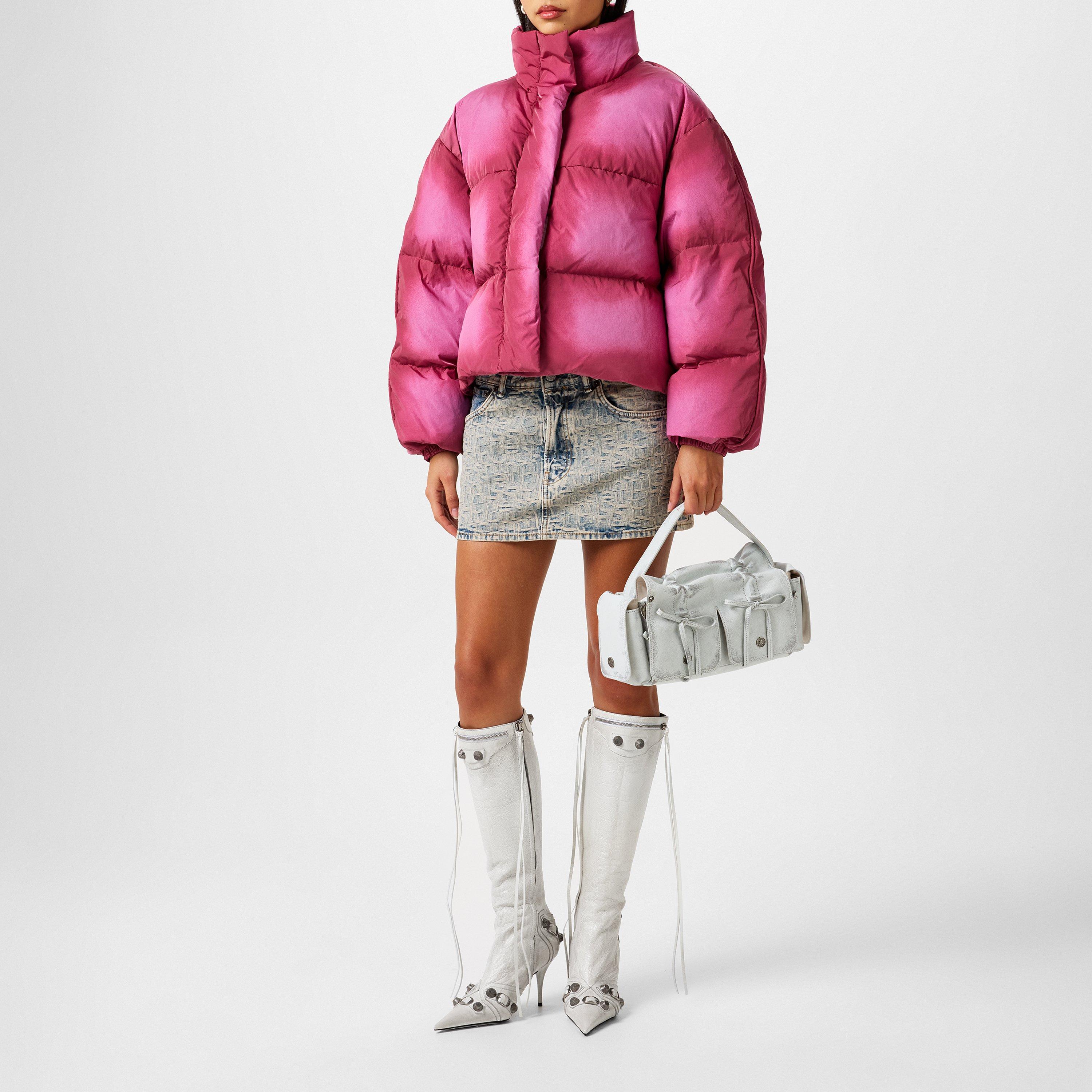 Tango Pink - Acne Studios - Women's Odisella Duck Down Long Sleeve Short Puffer Jacket - 4