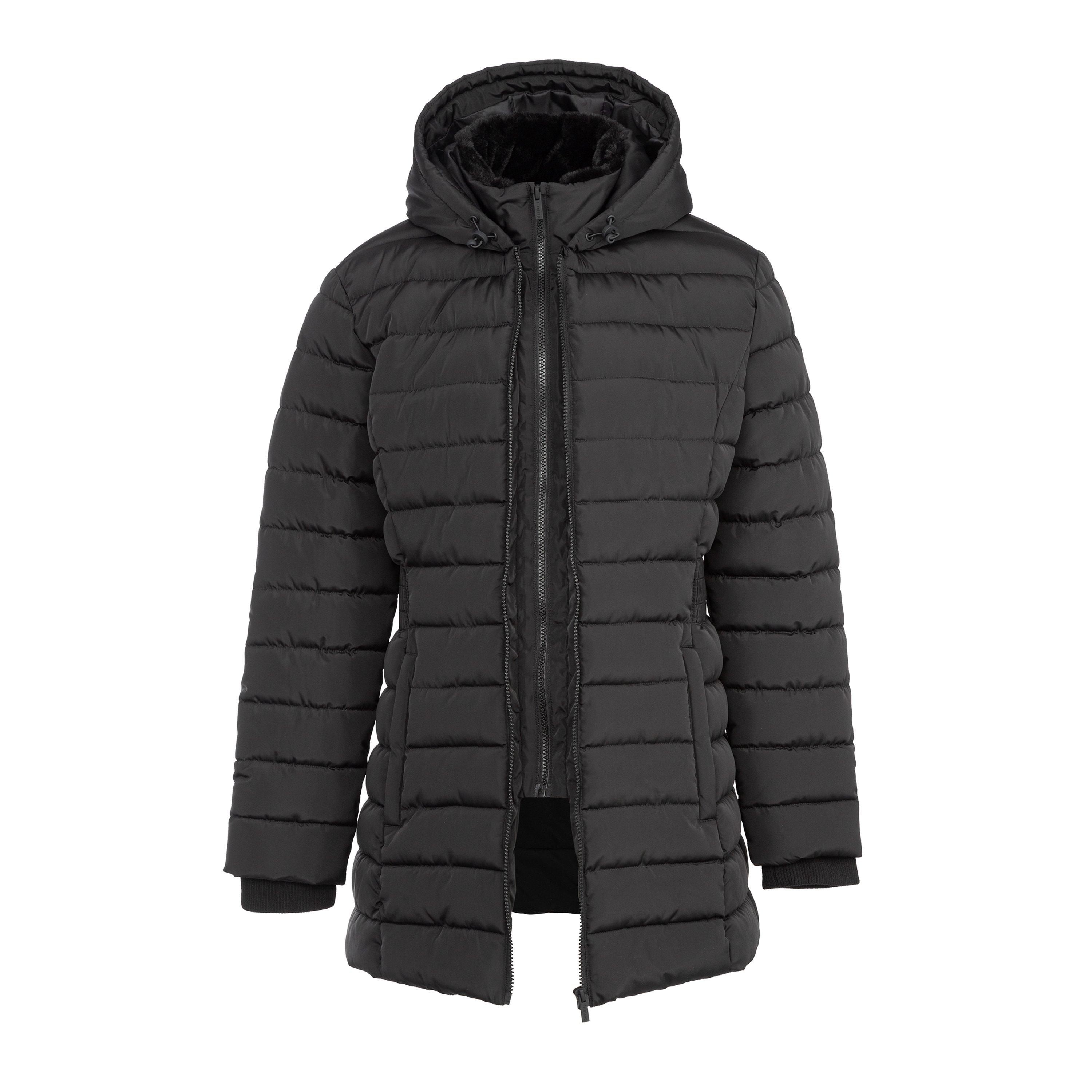 Negro - Firetrap - Hooded Mid-Length Long Sleeve Short Puffer Jacket - 4