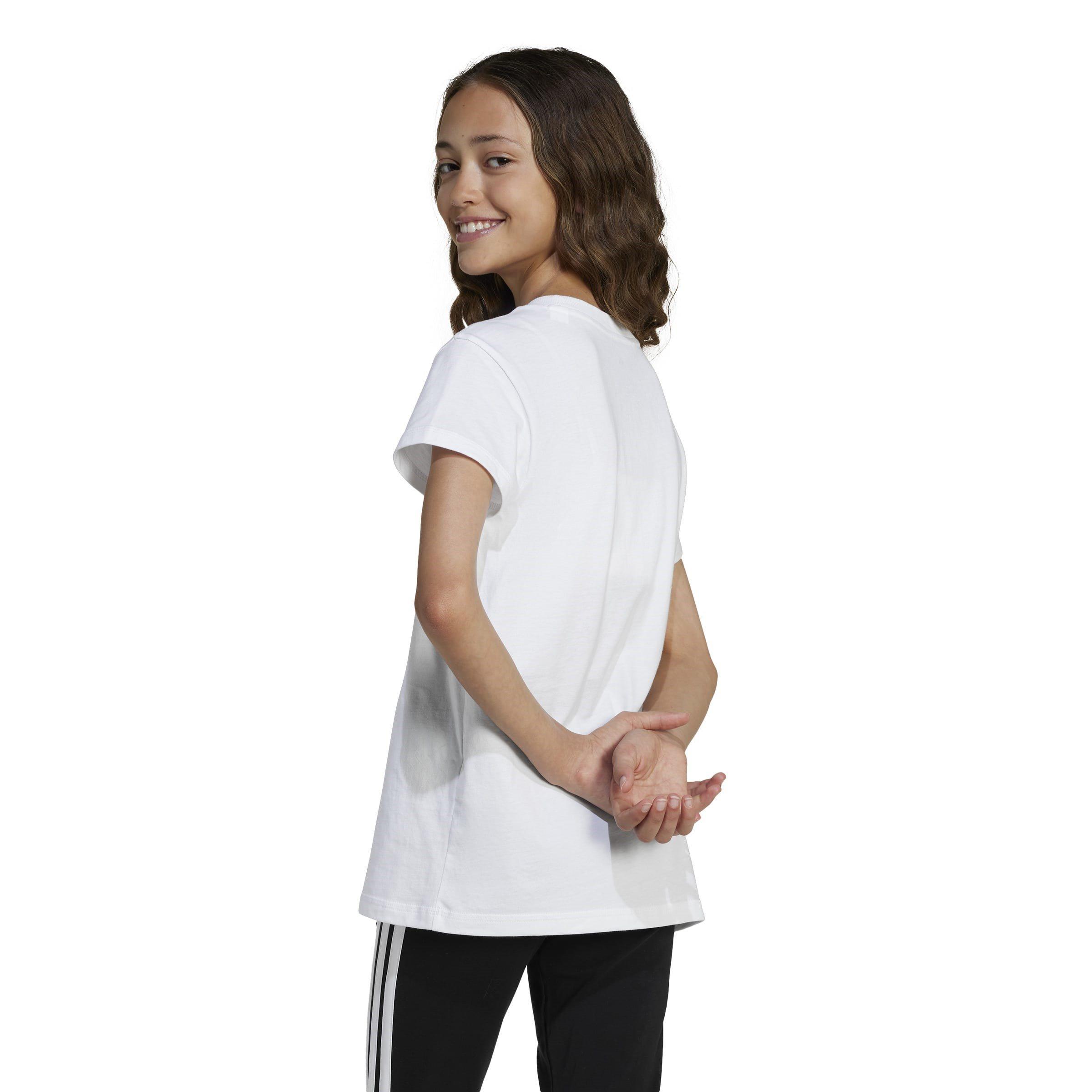 Wht/Blk BOS - adidas - Girls Essentials Linear T-Shirt - 3
