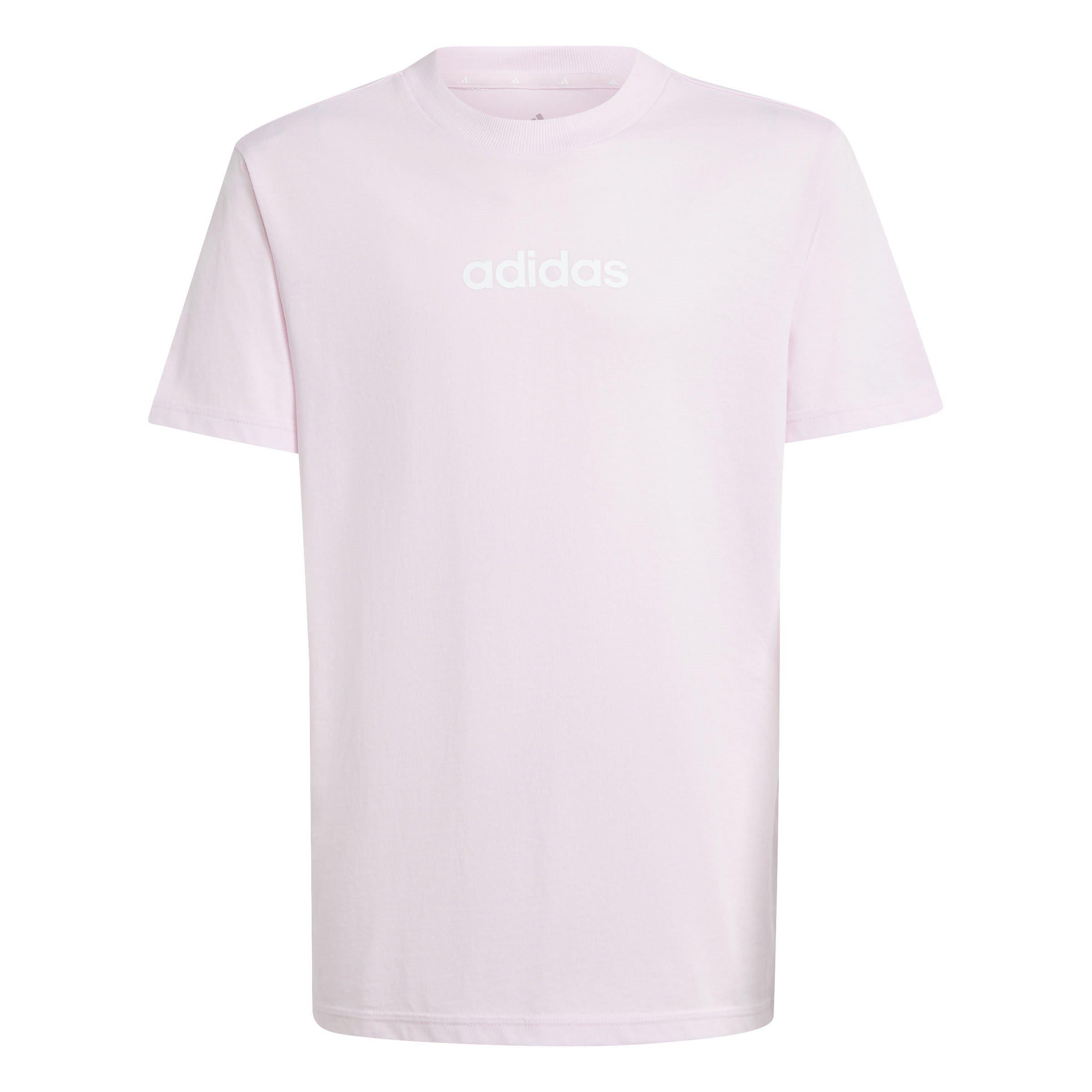 Adidas Girls Essentials Linear T-Shirt - Pink Linear - 11-12 Years