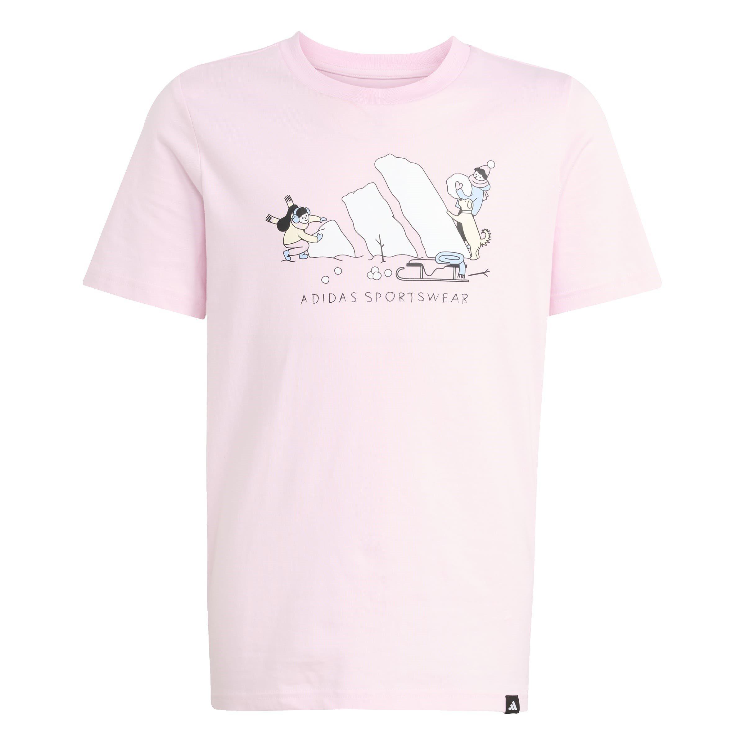 Adidas Girls Essentials Linear T-Shirt - Pink - 13 Years