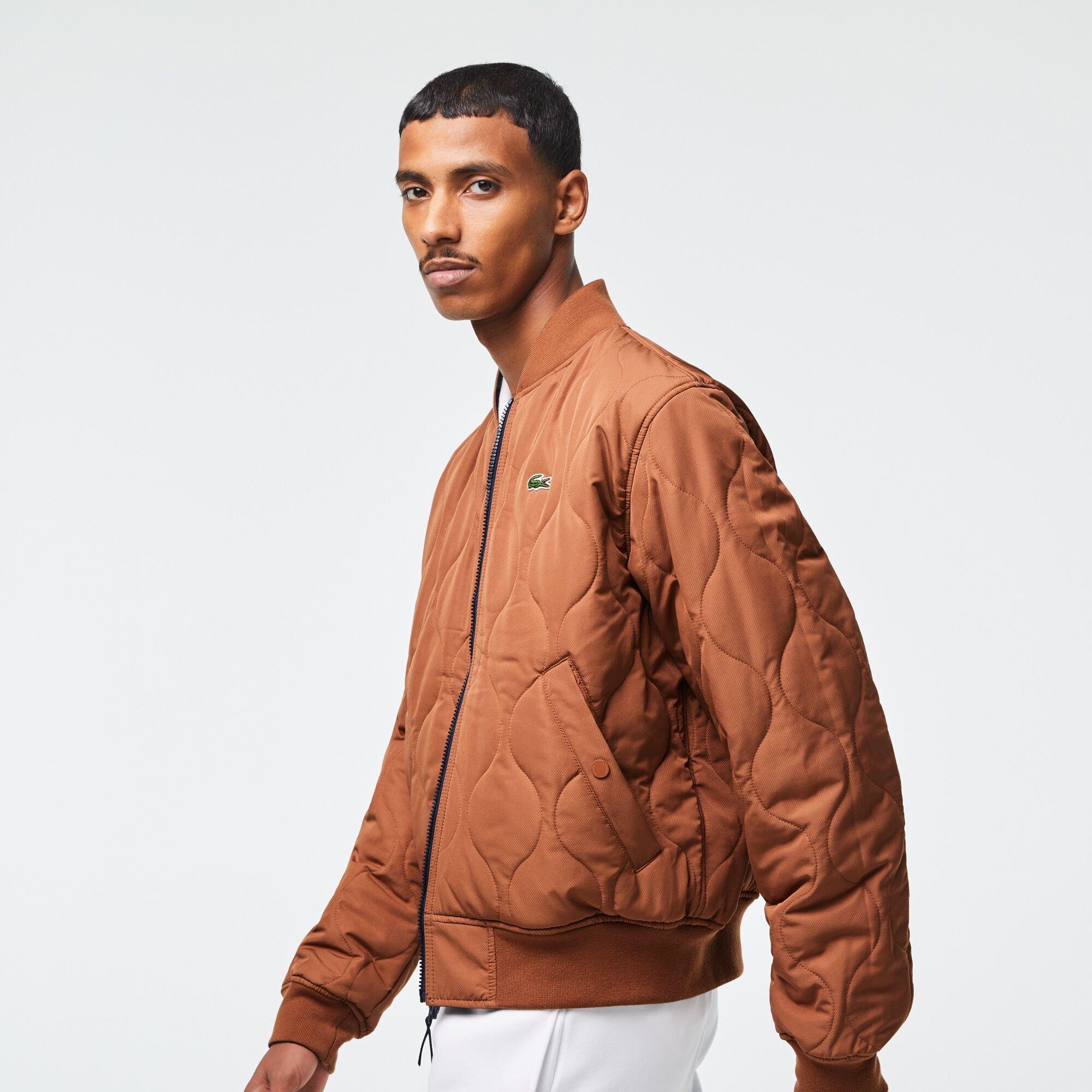 Abysm/Pecan - Lacoste - Men's Water Repellent Padded Midweight Bomber Jacket - 2