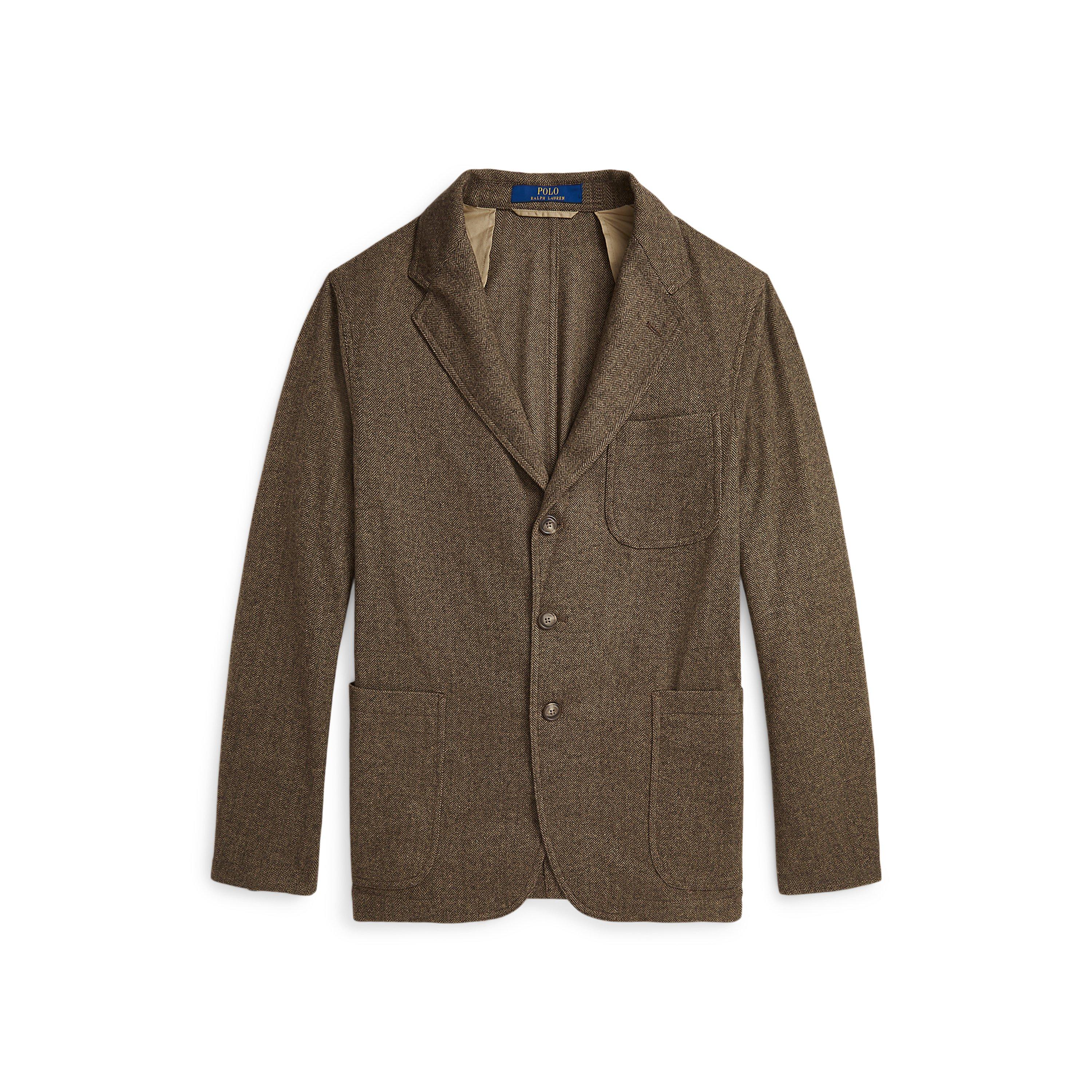 Brown Tan - Polo Ralph Lauren - Men's Ralph Lauren Herringbone Long Sleeve Blazer - 1