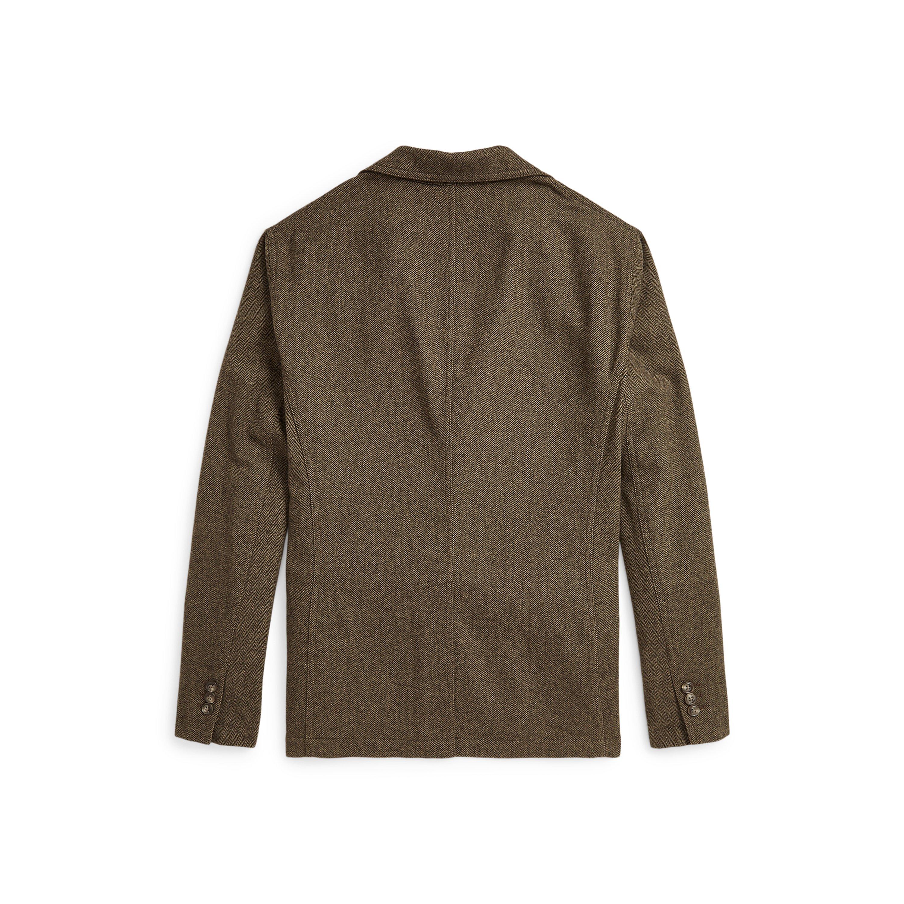 Brown Tan - Polo Ralph Lauren - Men's Ralph Lauren Herringbone Long Sleeve Blazer - 2