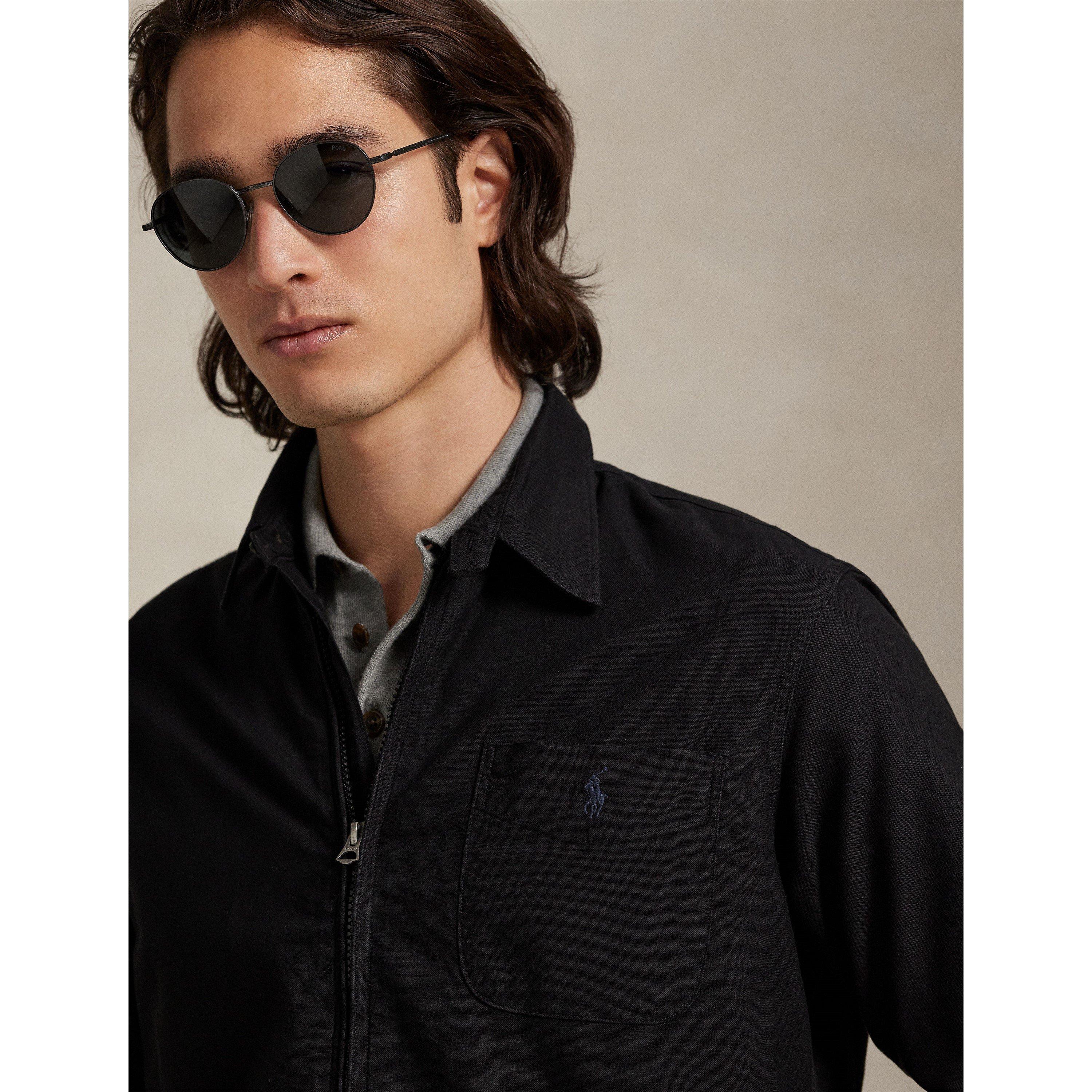 Polo Black - Polo Ralph Lauren - Men's Garment Dye Cotton Long Sleeve Full Zip Overshirt - 4