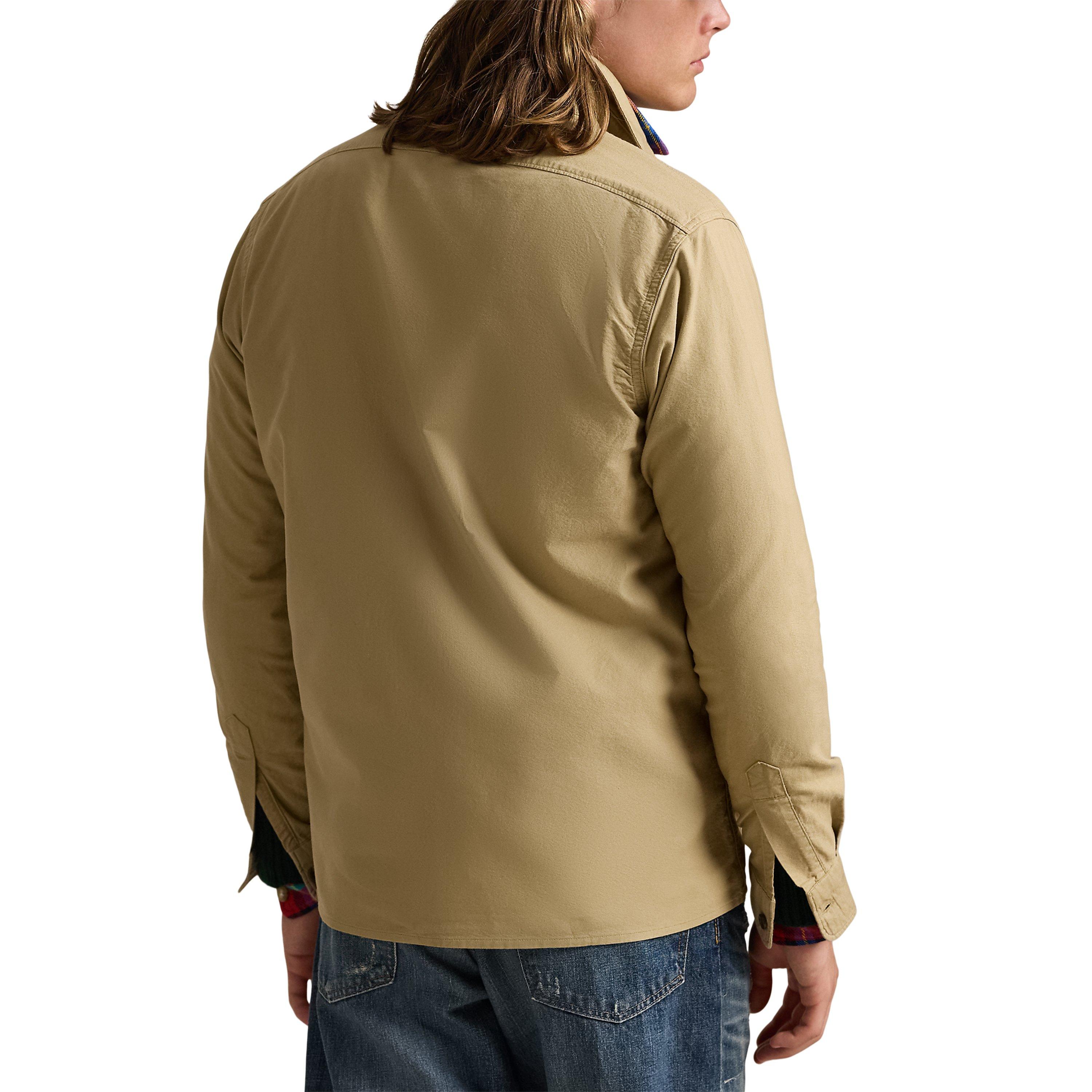 Surrey Tan - Polo Ralph Lauren - Men's Garment Dye Cotton Long Sleeve Full Zip Overshirt - 2
