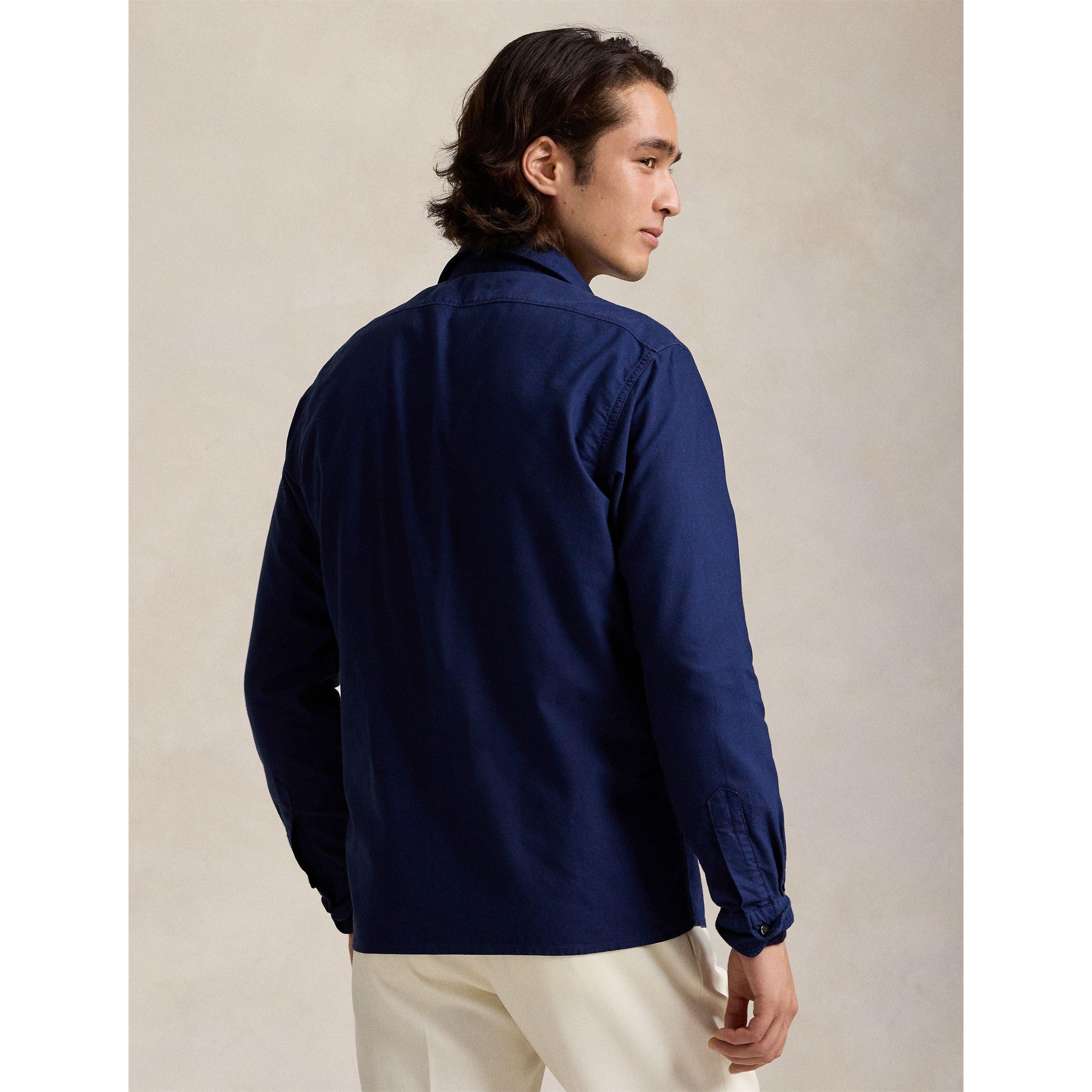 Spring Navy - Polo Ralph Lauren - Men's Garment Dye Cotton Long Sleeve Full Zip Overshirt - 3