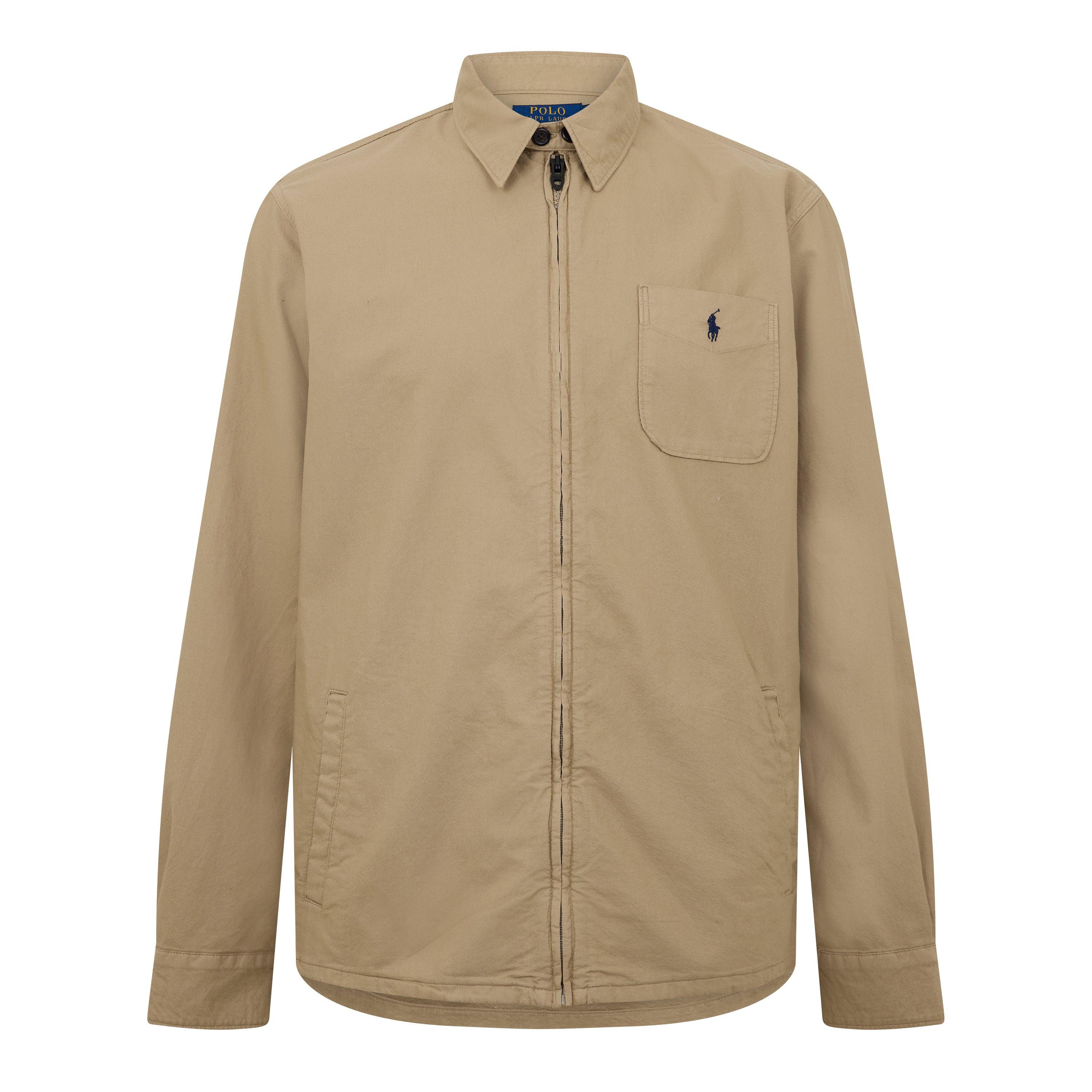 Polo Ralph Lauren Men's Garment Dye Cotton Long Sleeve Full Zip Overshirt