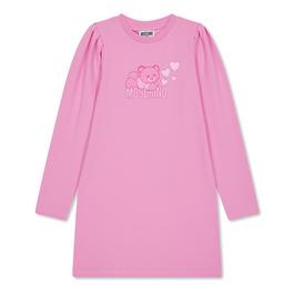 Moschino Teddy Bear Logo Print Jersey Dress Junior