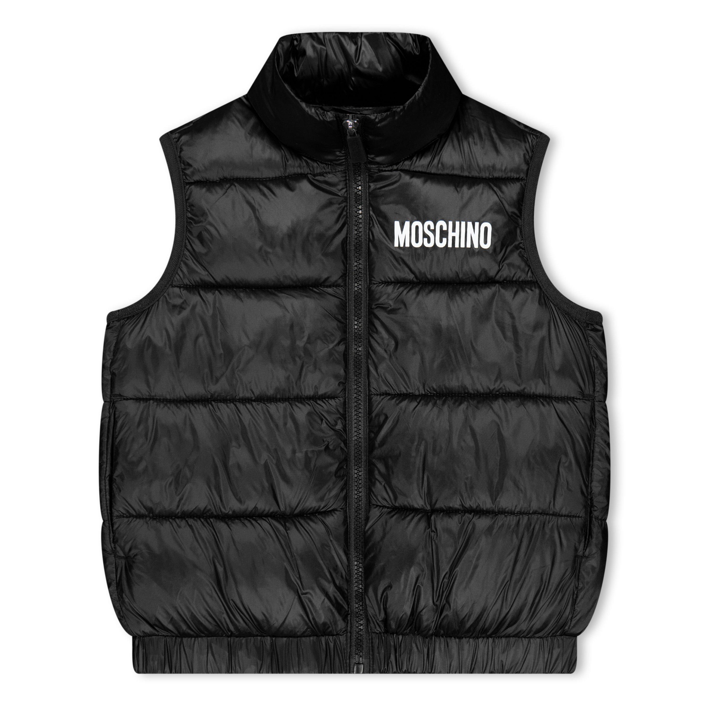 Moschino  Kids Logo Padded Sleeveless Gilet - Black 60100 - Size 12Y