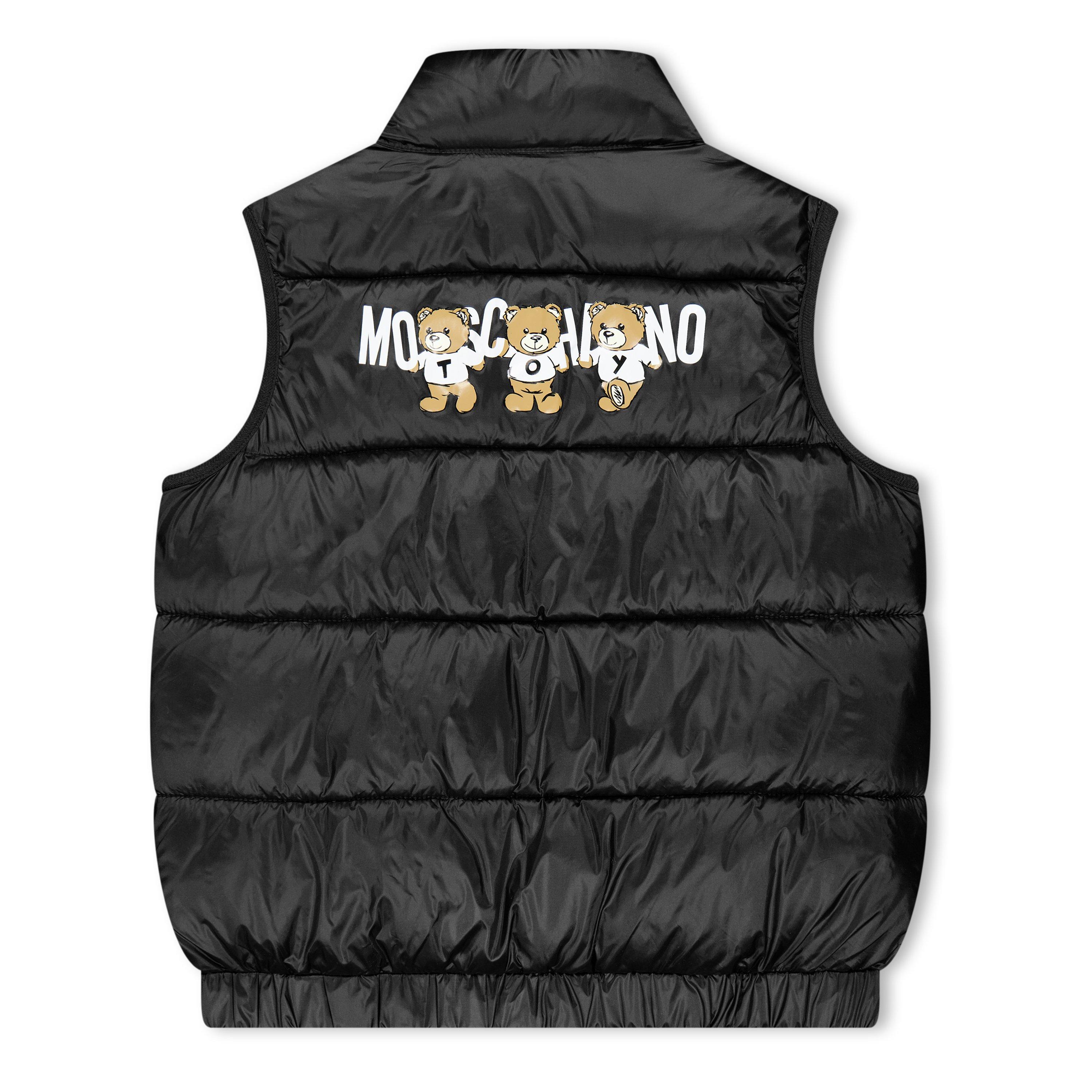 Black 60100 - Moschino - Unisex Kids Logo Padded Sleeveless Gilet - 2