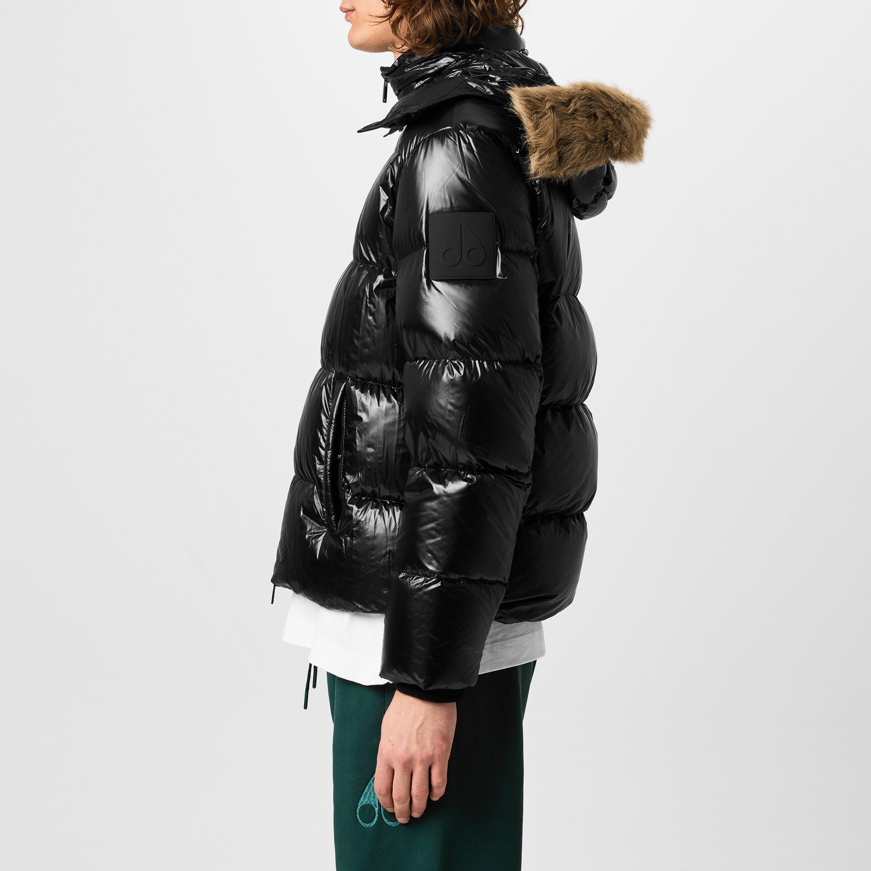 Black - Moose Knuckles - Men's Kings Water Resistant Duck Down Detachable Hood Short Puffer Jacket - 5