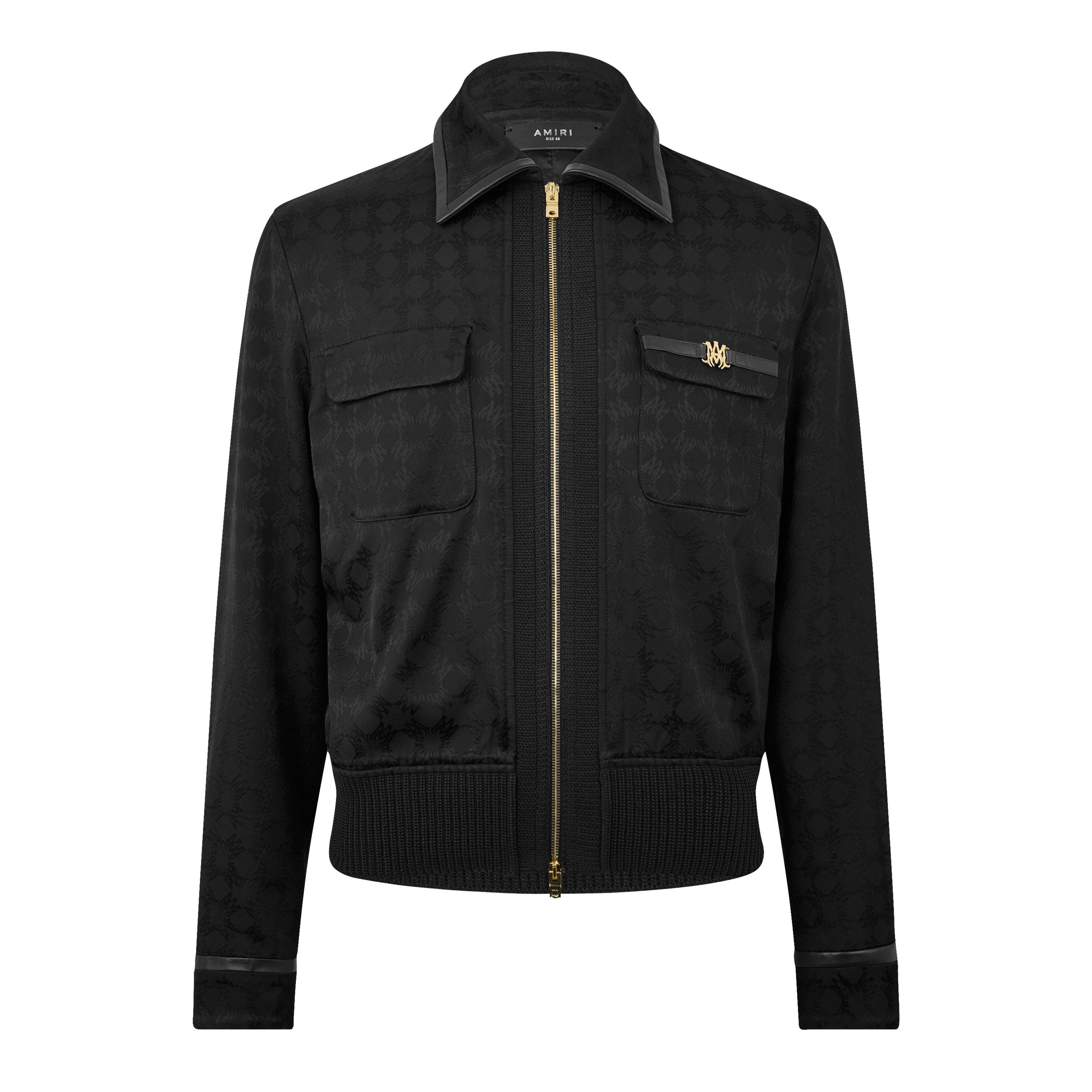 Black - Amiri - Men's Monogram Viscose Long Sleeve Harrington Jacket - 1