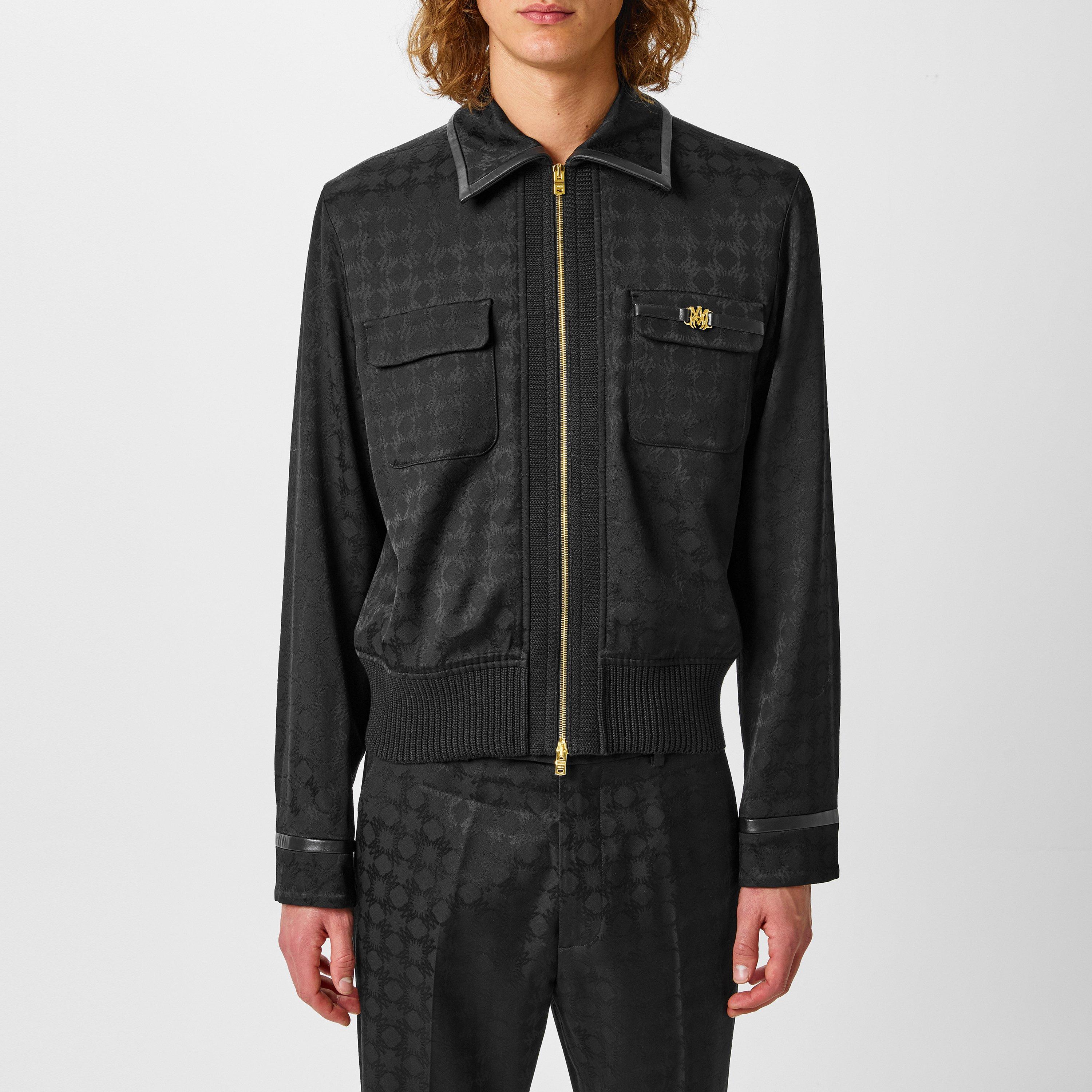 Black - Amiri - Men's Monogram Viscose Long Sleeve Harrington Jacket - 3