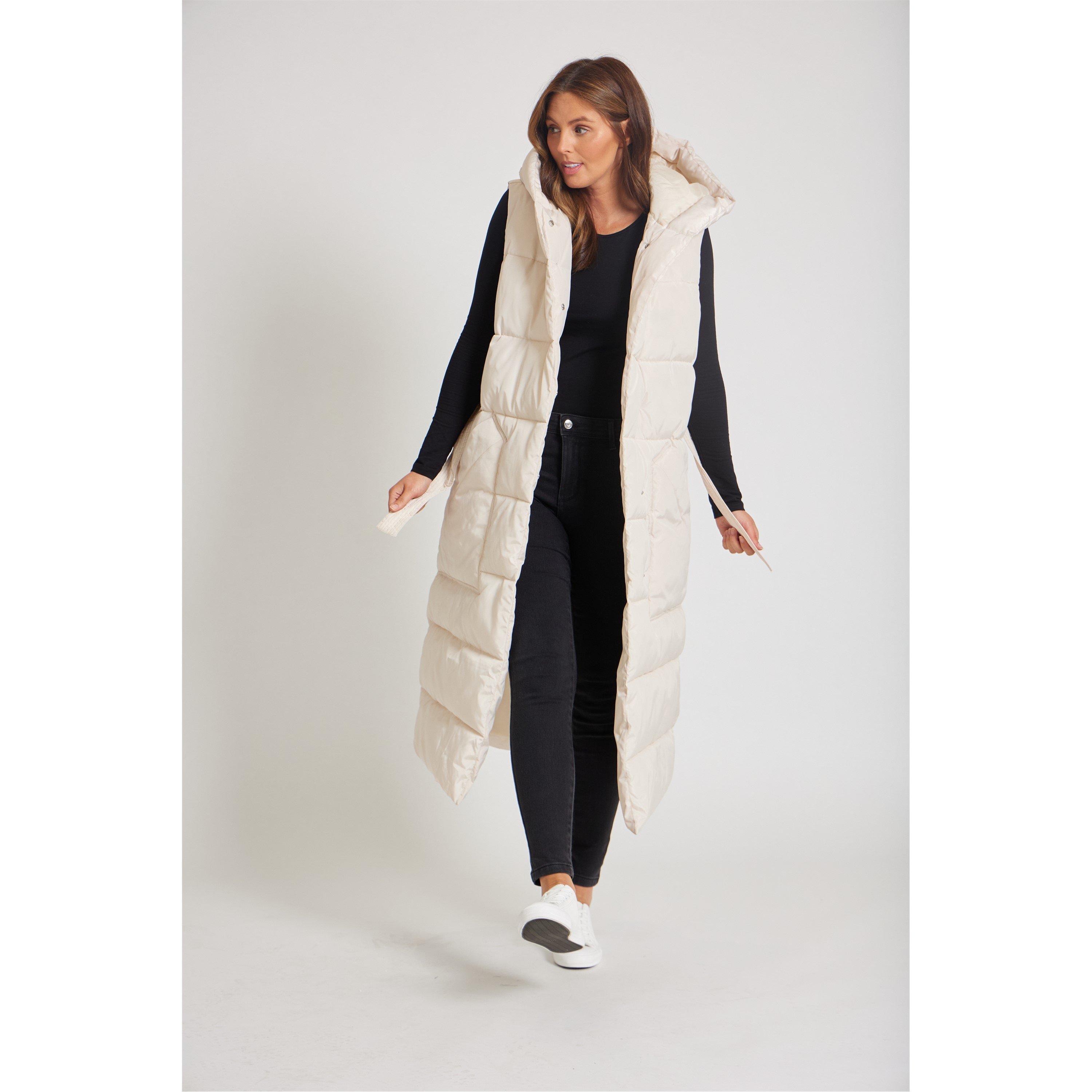 CRÈME - Be You - Women's  Longline Belted Padded Hooded Gilet - 2
